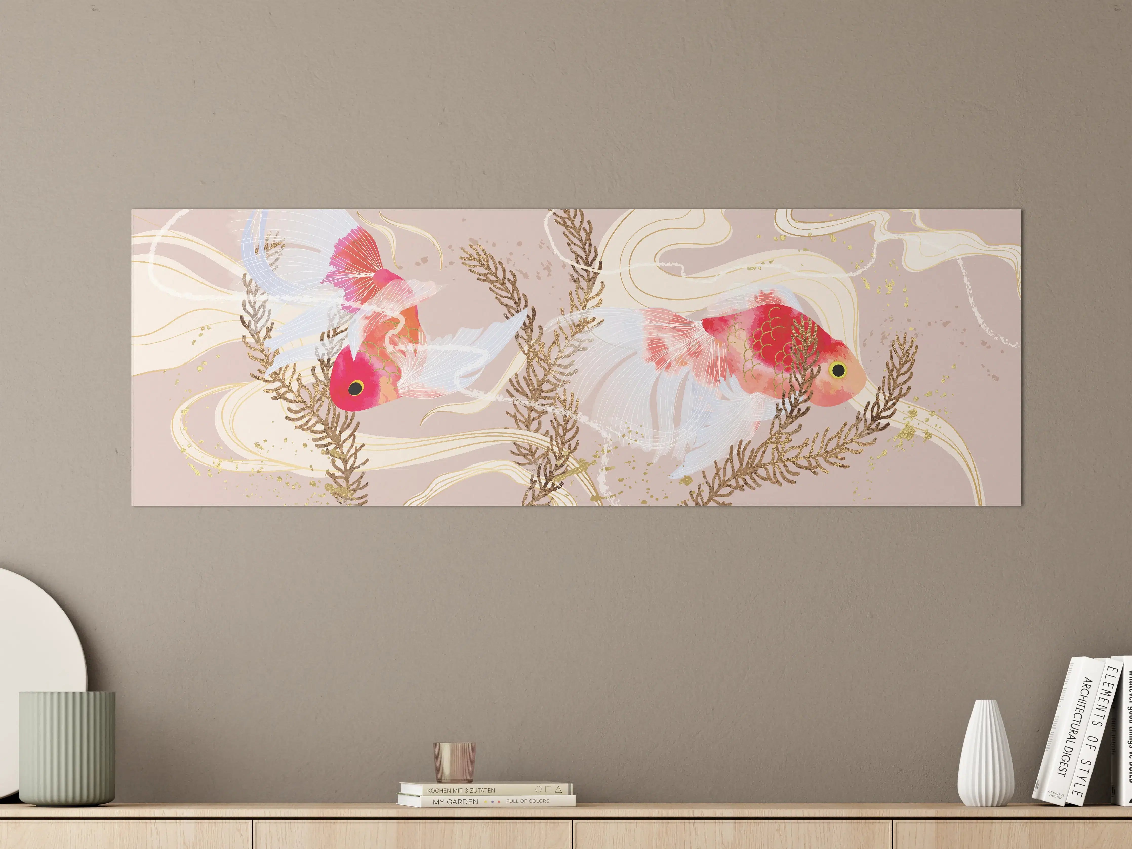 Große Wandbilder - Koi-Karpfen Kunst Illustration