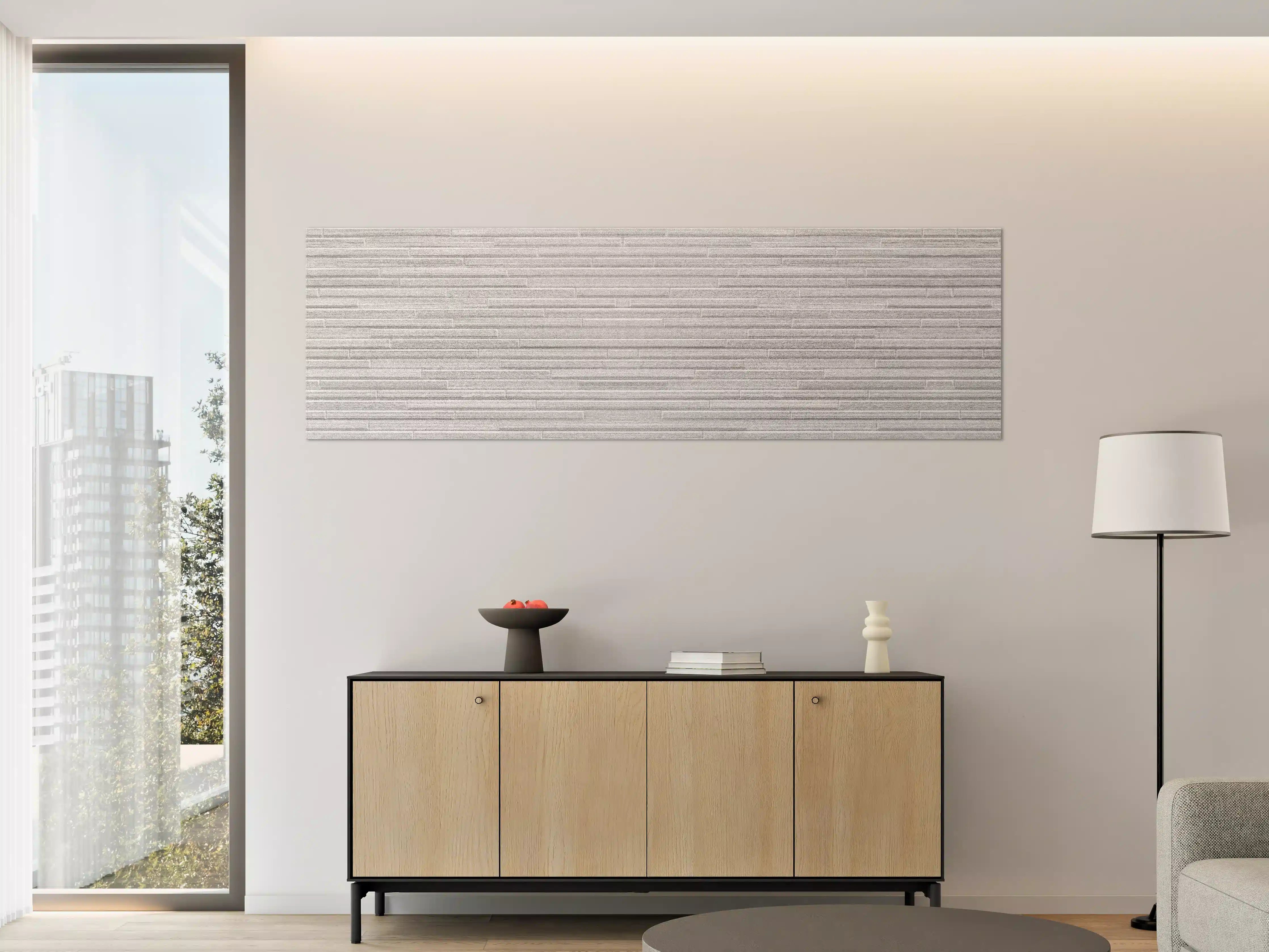 Große Wandbilder - Konstruktion der modernen weißen Steinwand