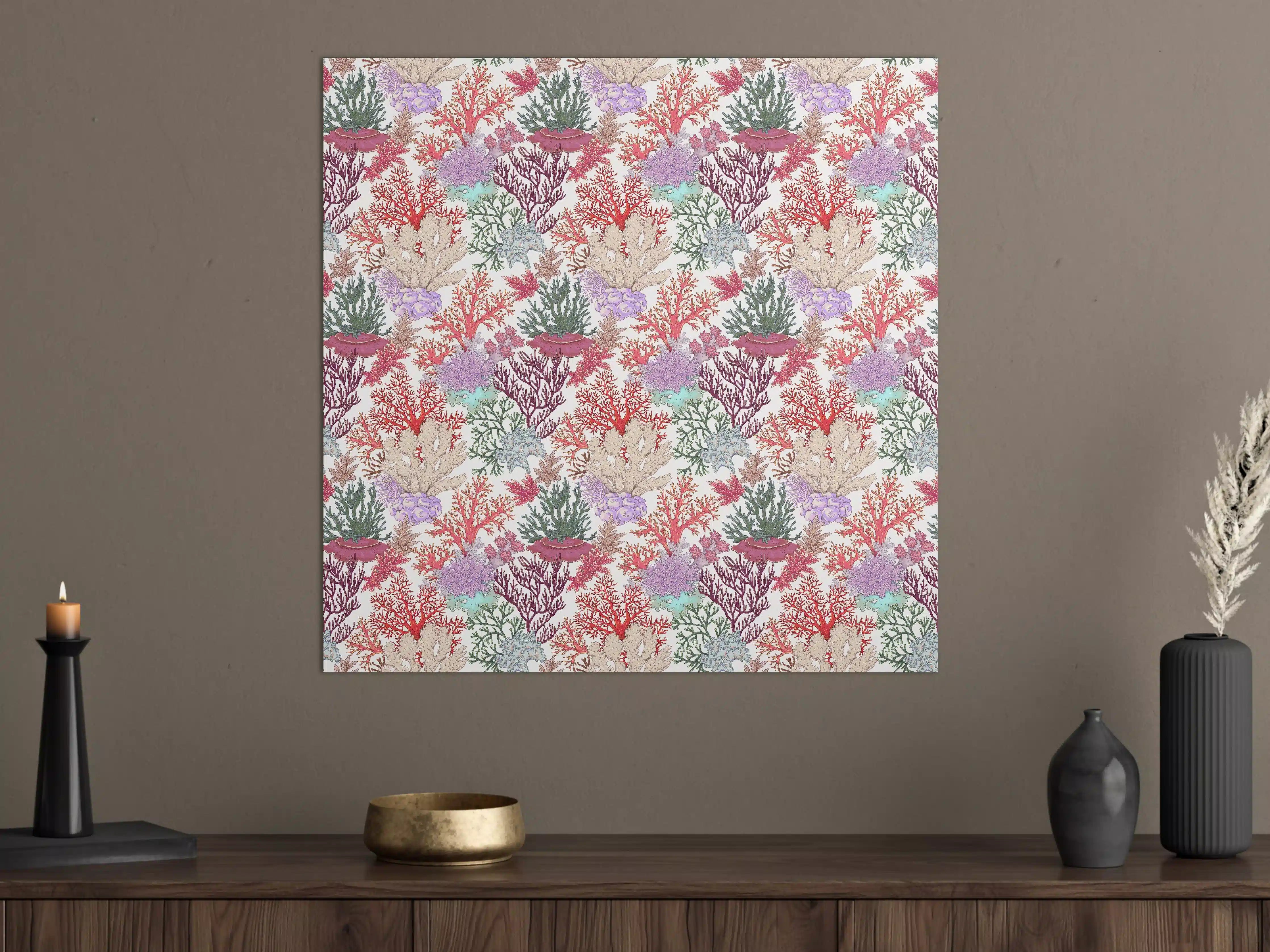 Große Wandbilder - Korallenmuster Rosa-Beige