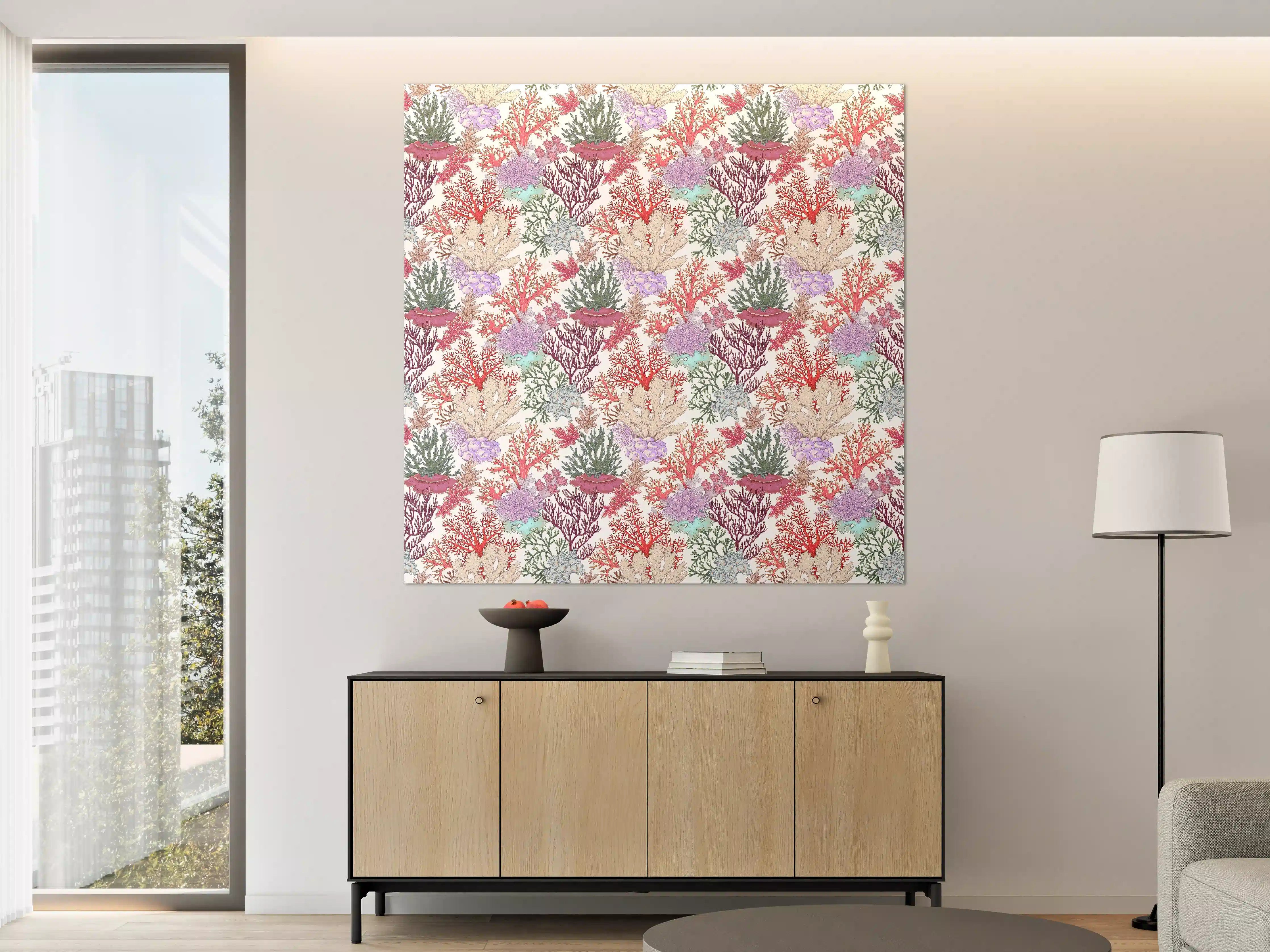 Große Wandbilder - Korallenmuster Rosa-Beige