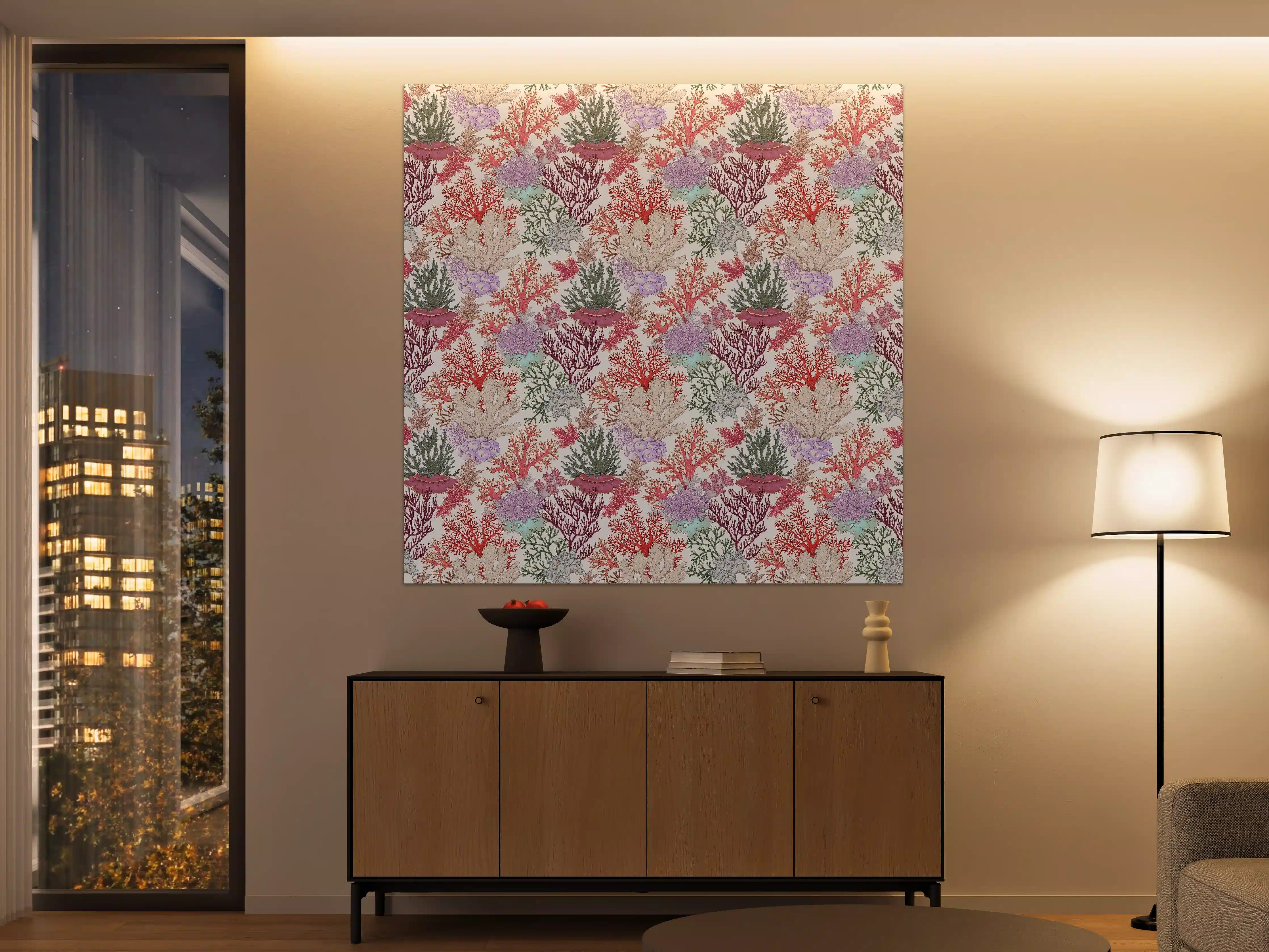 Große Wandbilder - Korallenmuster Rosa-Beige