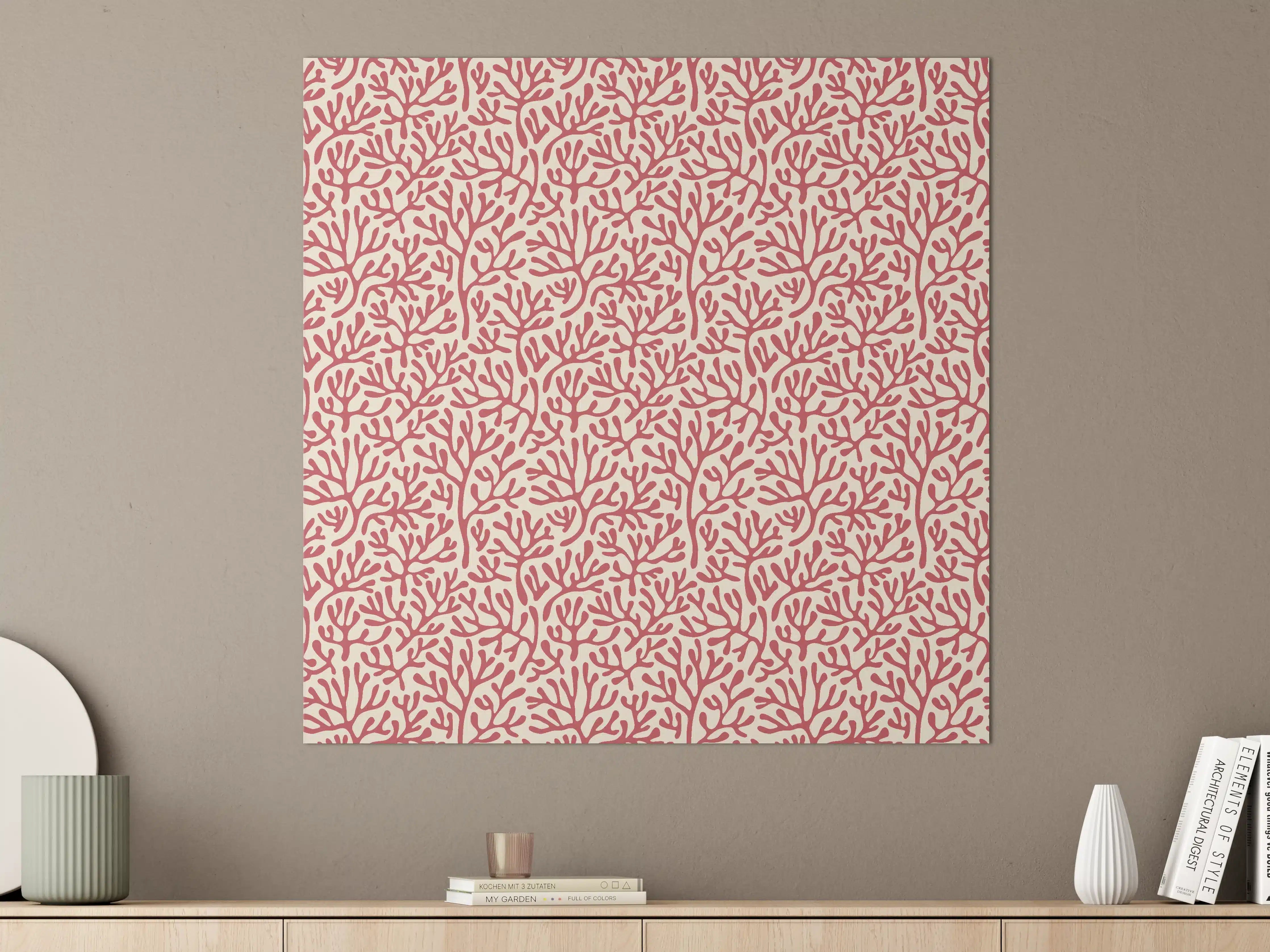 Große Wandbilder - Korallenmuster Rot-Beige