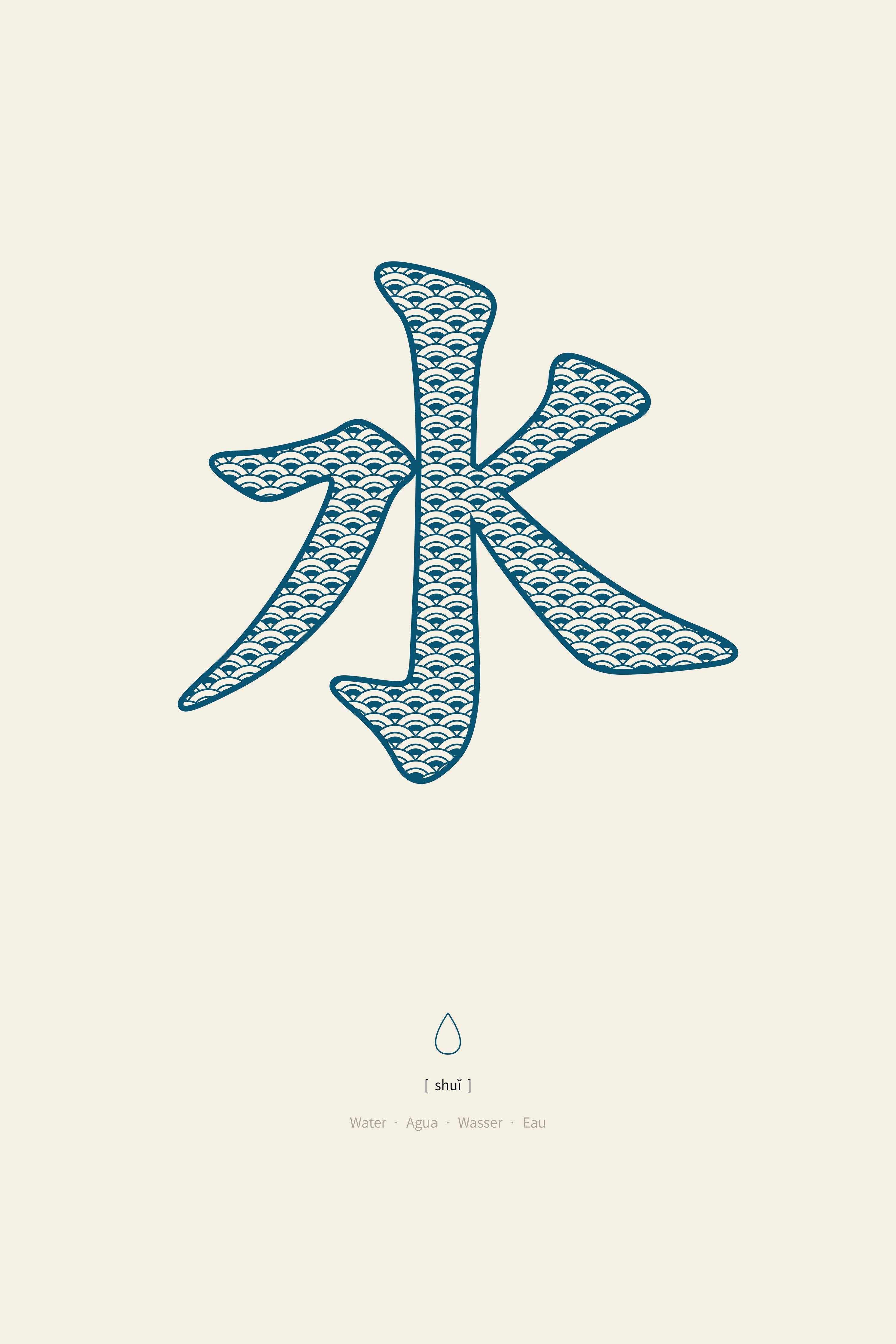 Große Wandbilder-Kreative Wasser-Illustration in Blau