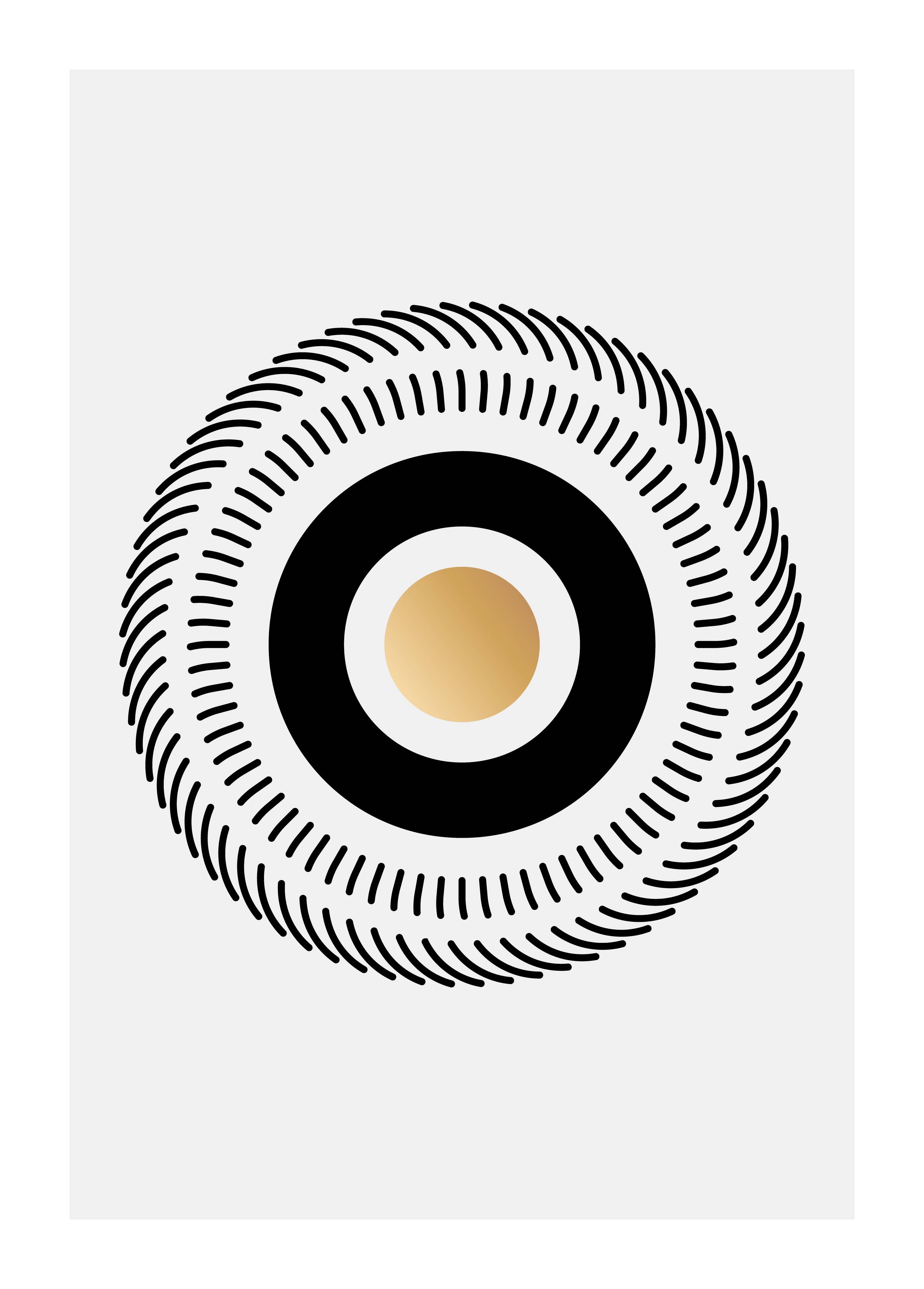 Große Wandbilder-Kreisdesign in Schwarz-Gold