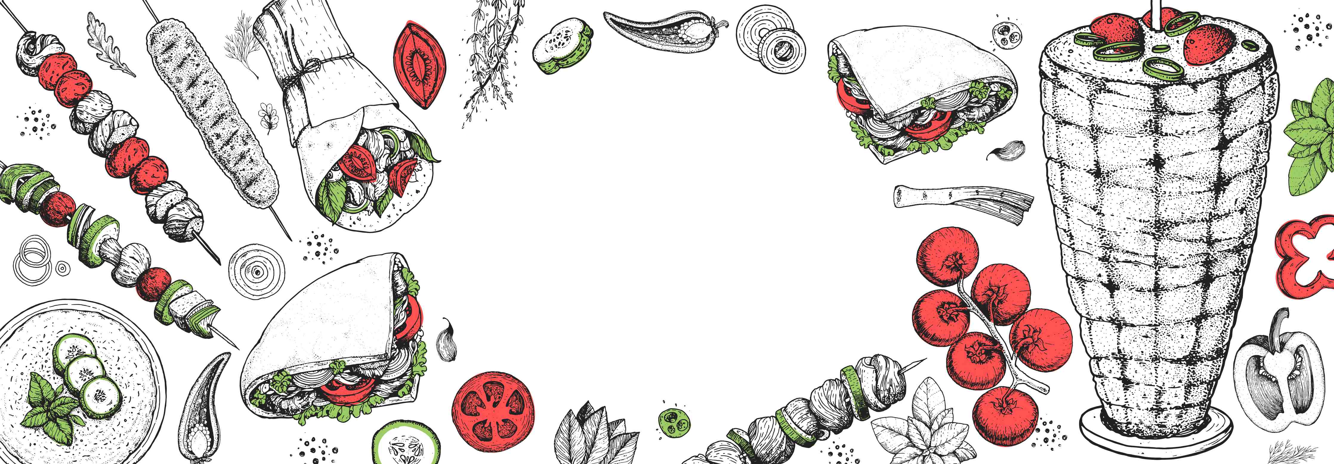 Große Wandbilder-Küchen-Deko Illustration