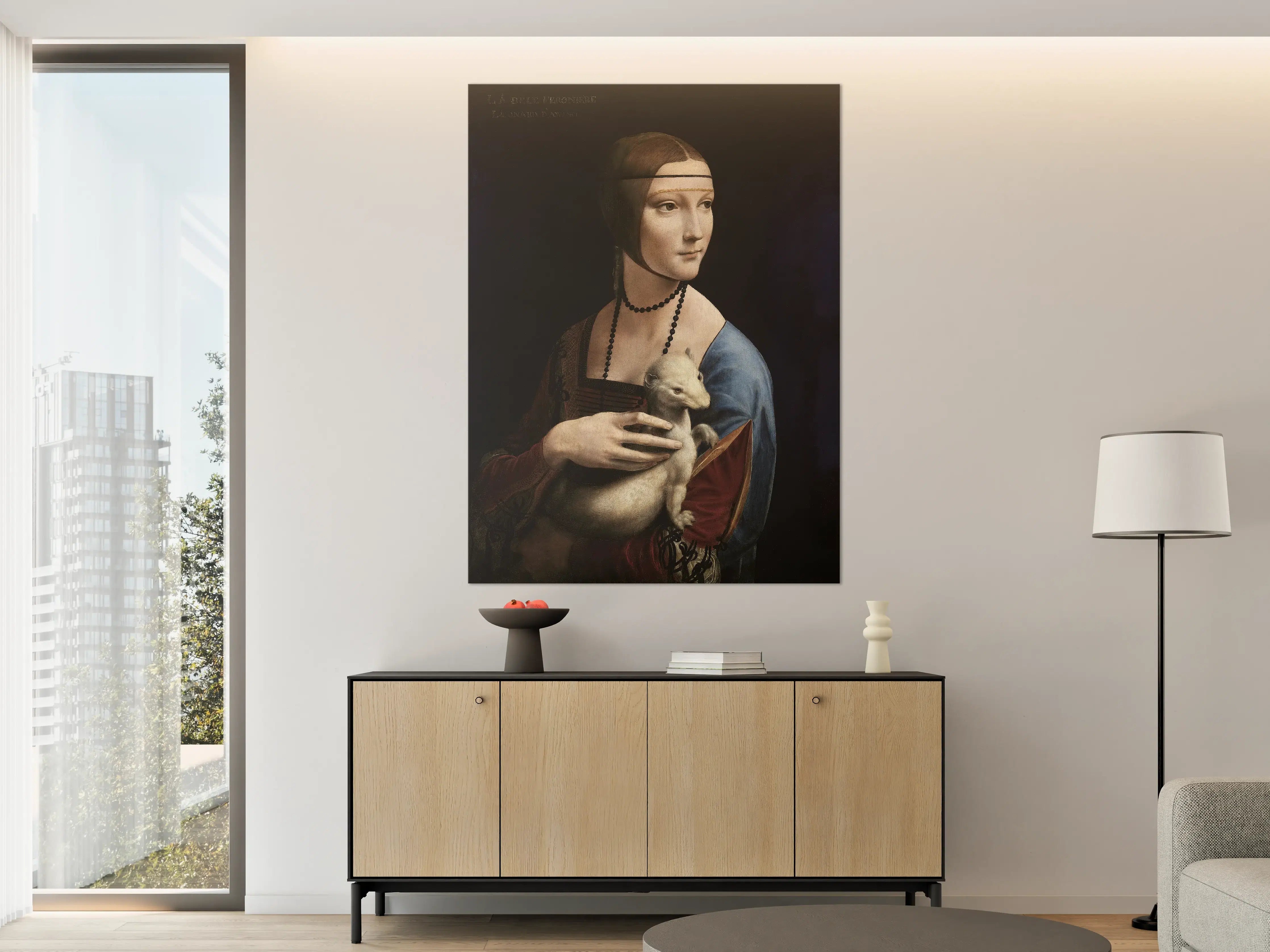 Große Wandbilder - Künstlerisches Portrait mit Hund und Renaissance-Charme