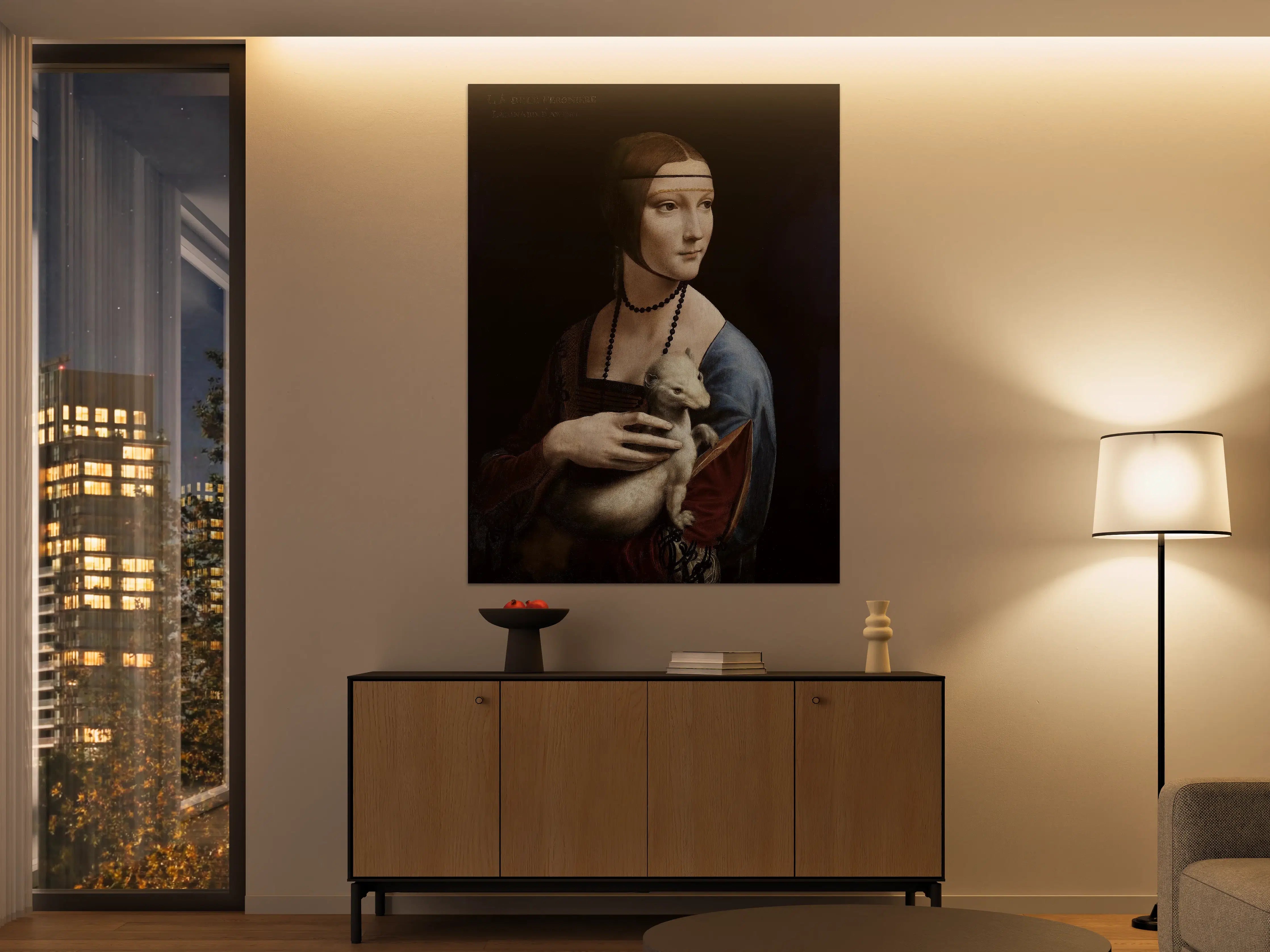 Große Wandbilder - Künstlerisches Portrait mit Hund und Renaissance-Charme