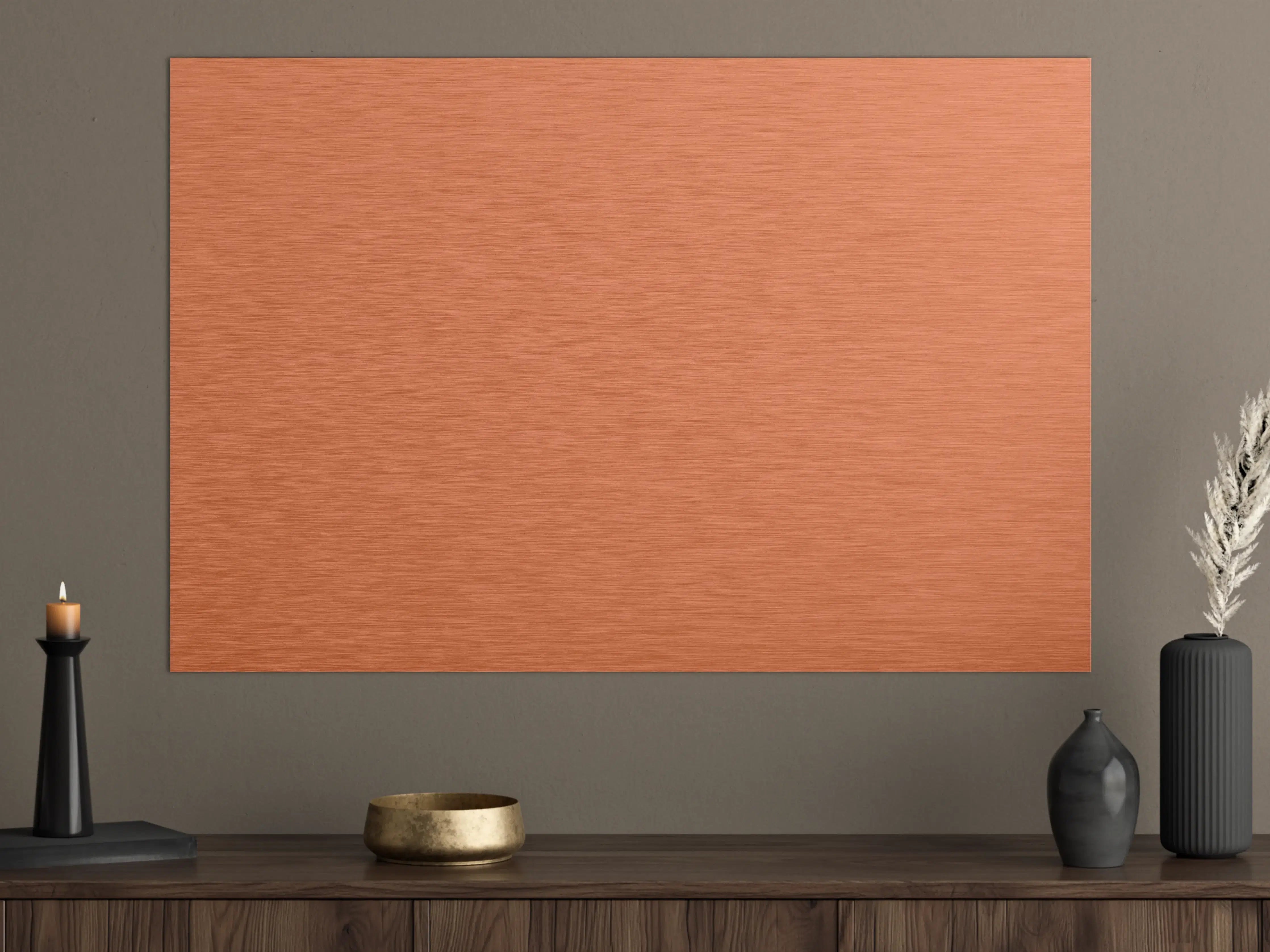 Große Wandbilder - Kupferfarbene Metalltextur