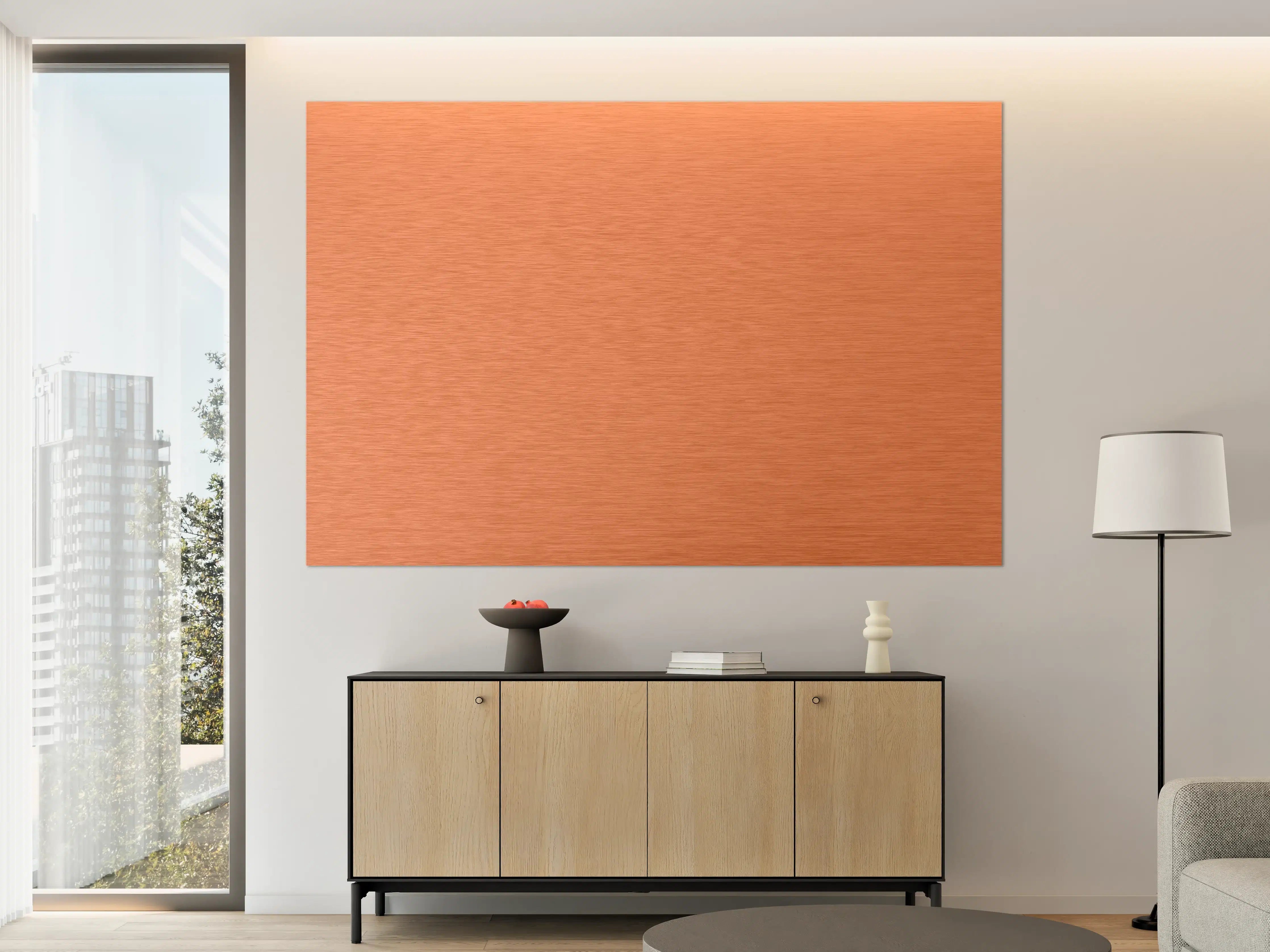 Große Wandbilder - Kupferfarbene Metalltextur