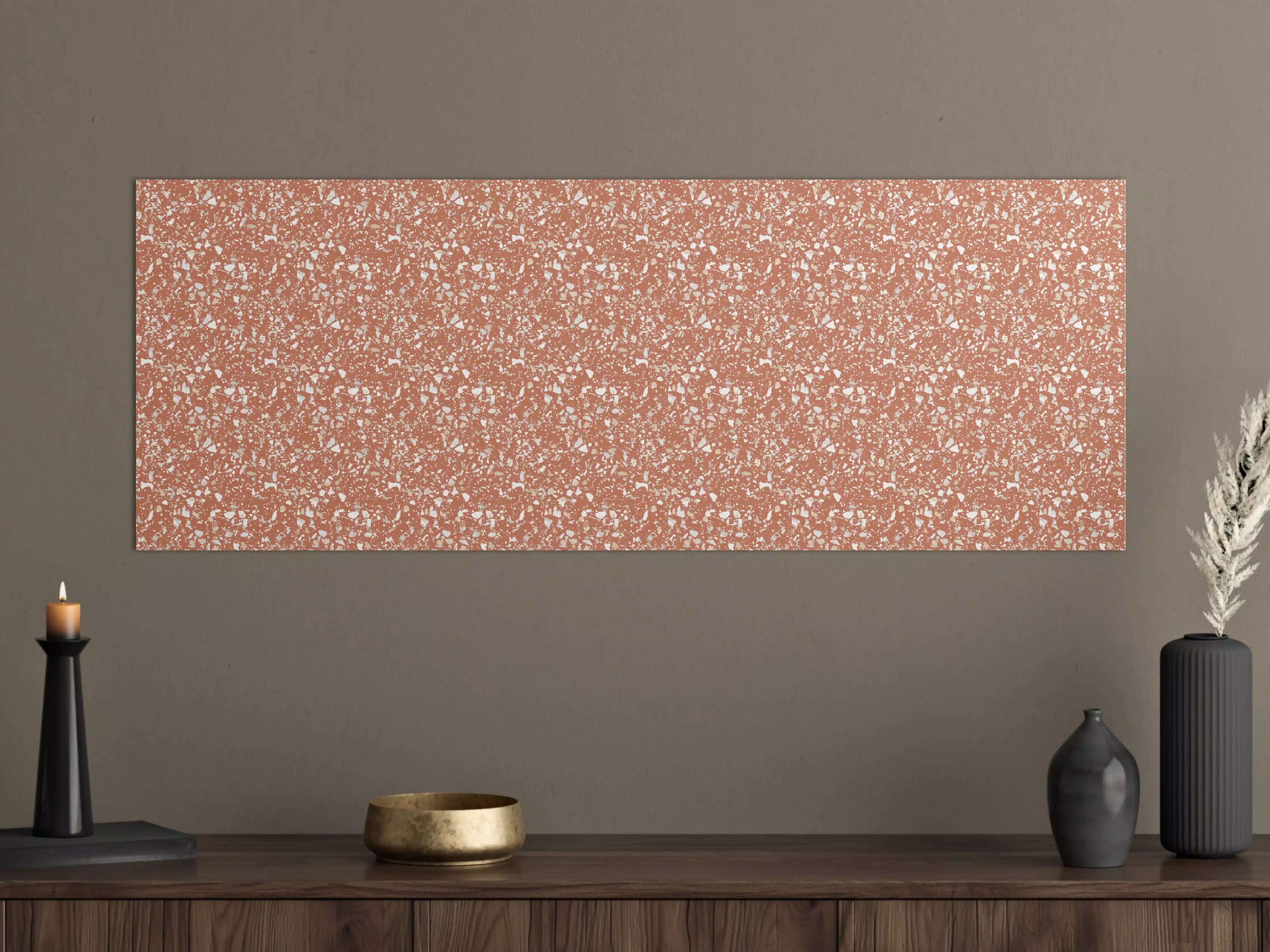 Große Wandbilder - Kupferfarbenes terrazzo Muster
