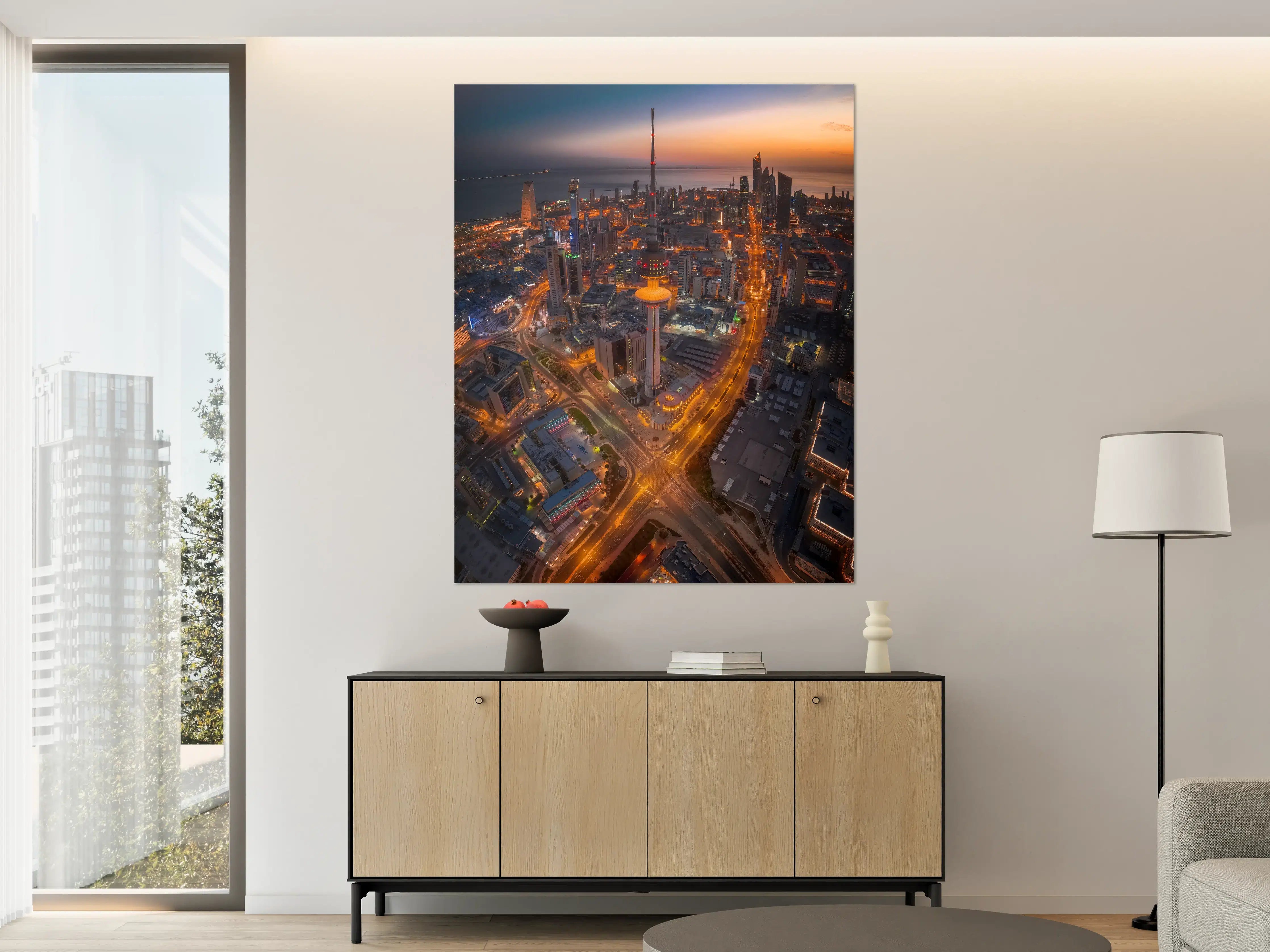Große Wandbilder - Kuwait City Dämmerungspanorama