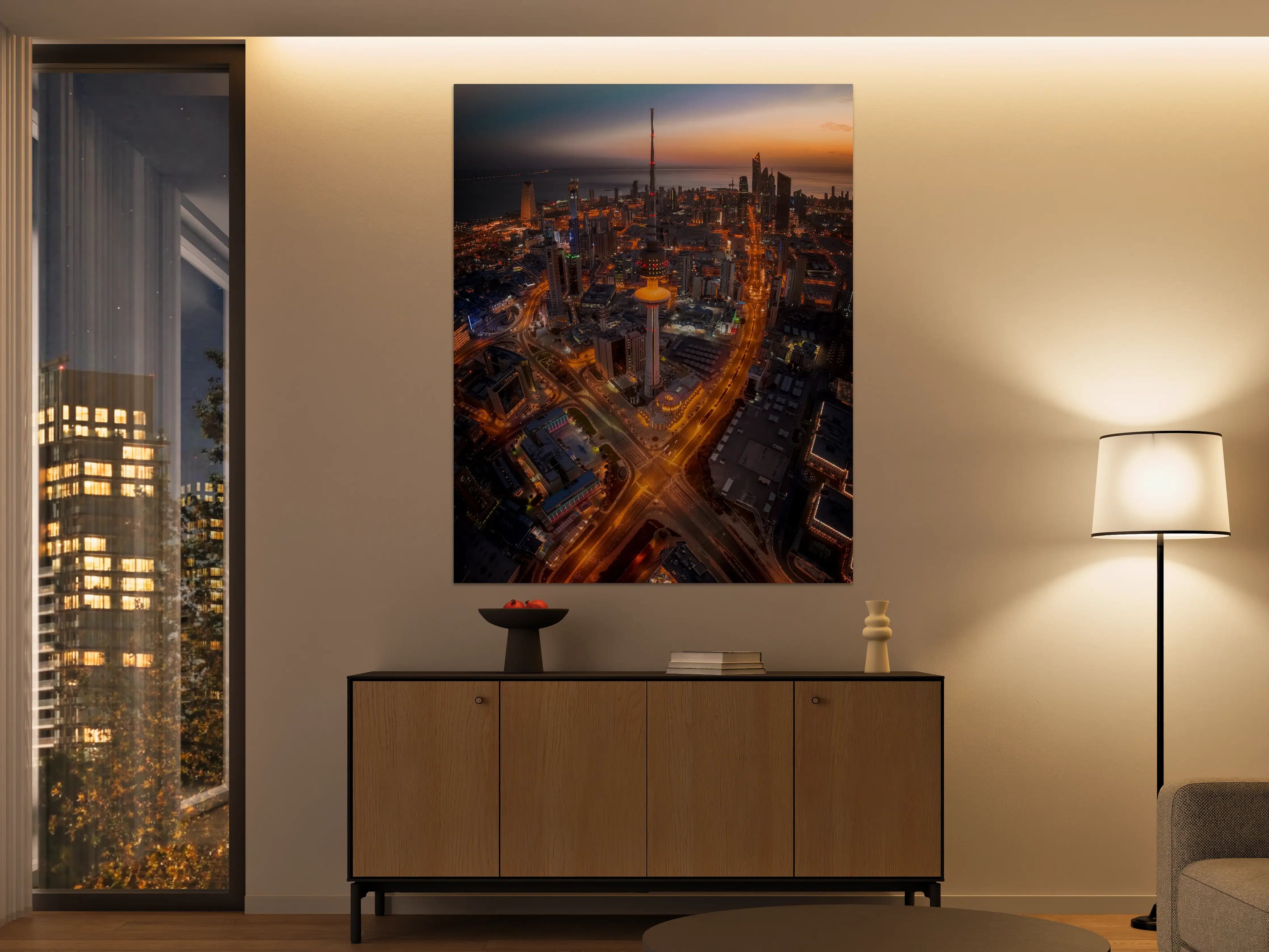 Große Wandbilder - Kuwait City Dämmerungspanorama