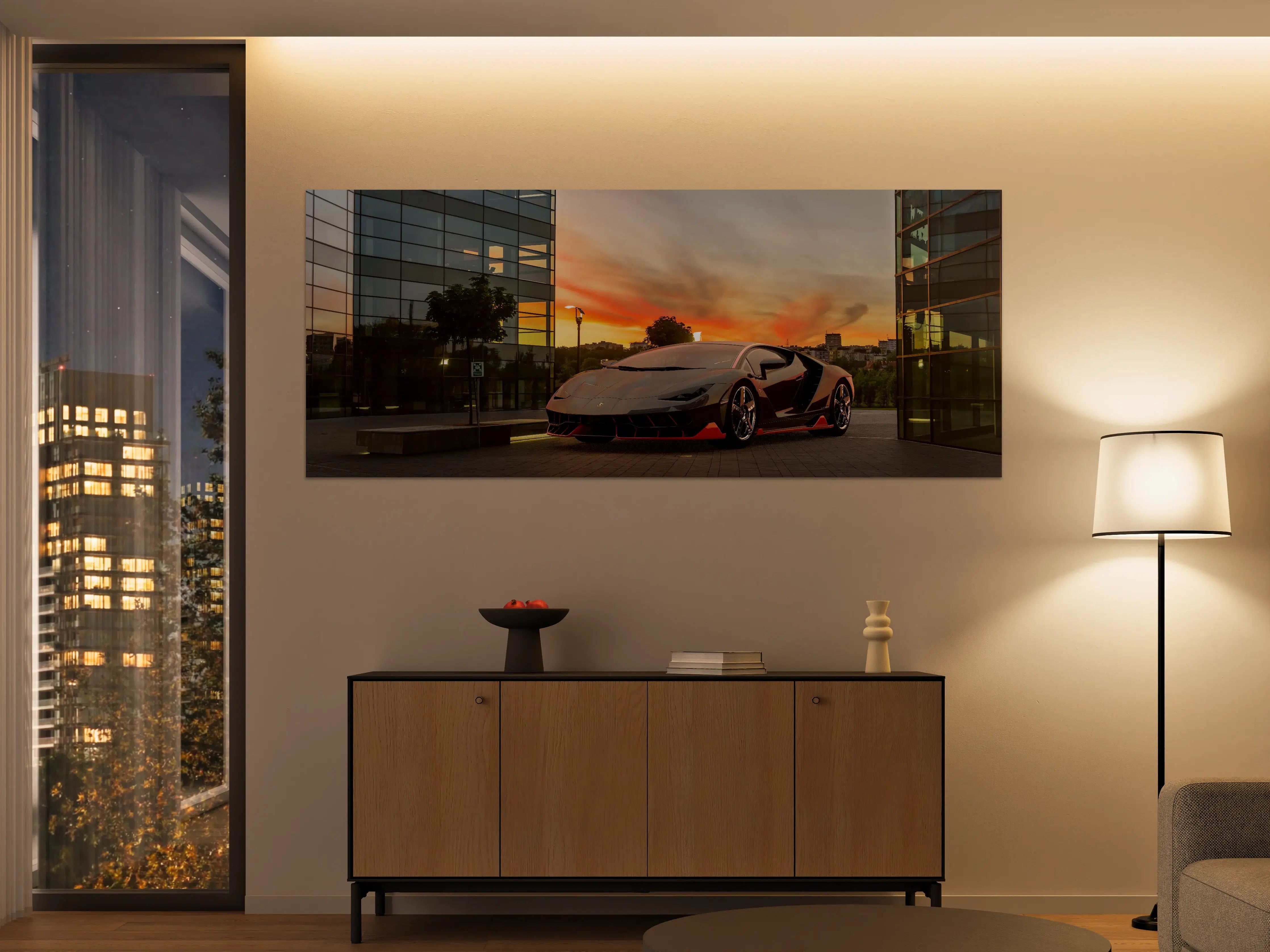 Große Wandbilder - Lamborghini Centenario bei Sonnenuntergang