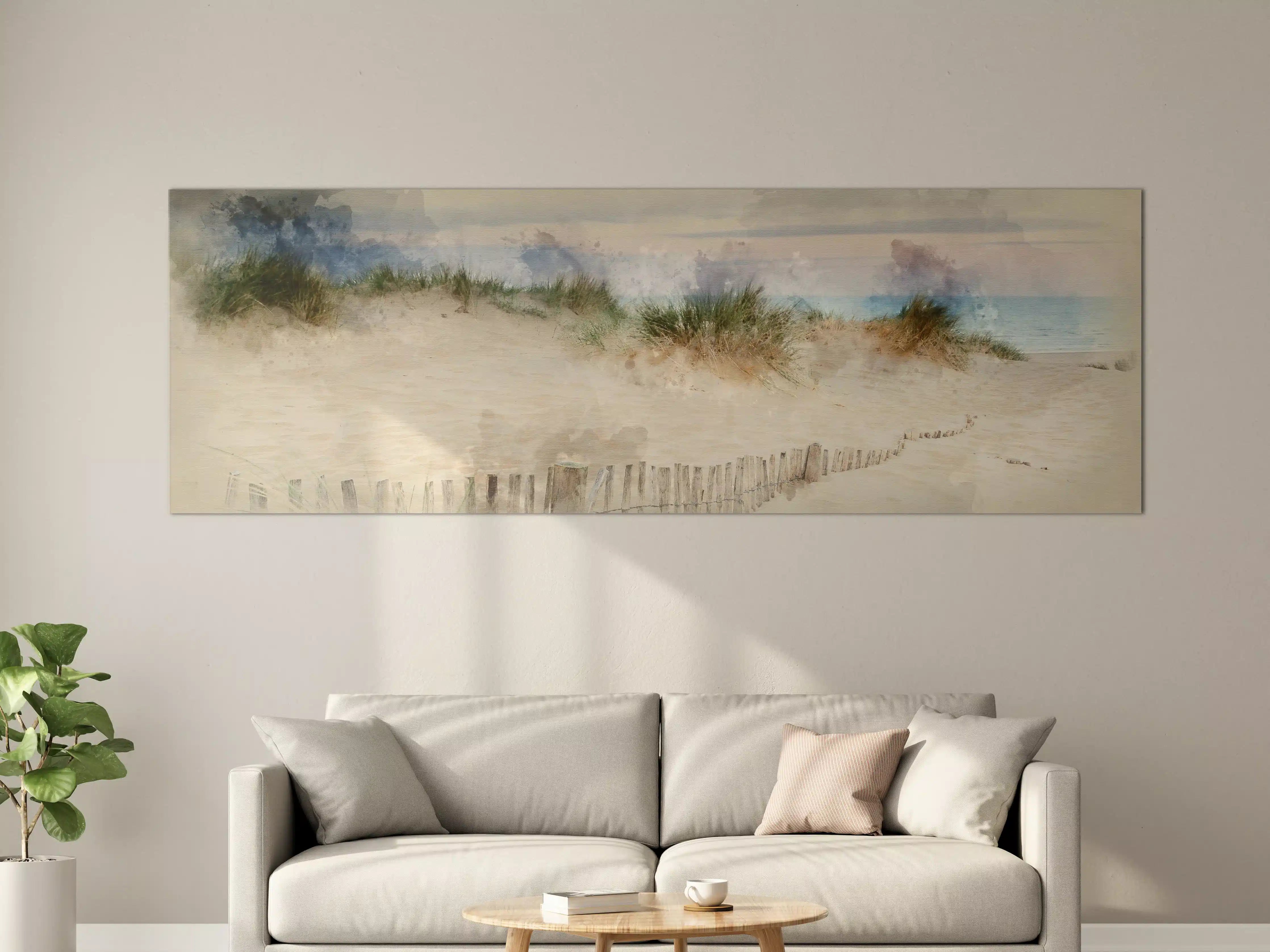 Große Wandbilder - Landschaft am Strand mit Sanddünen und Himmel