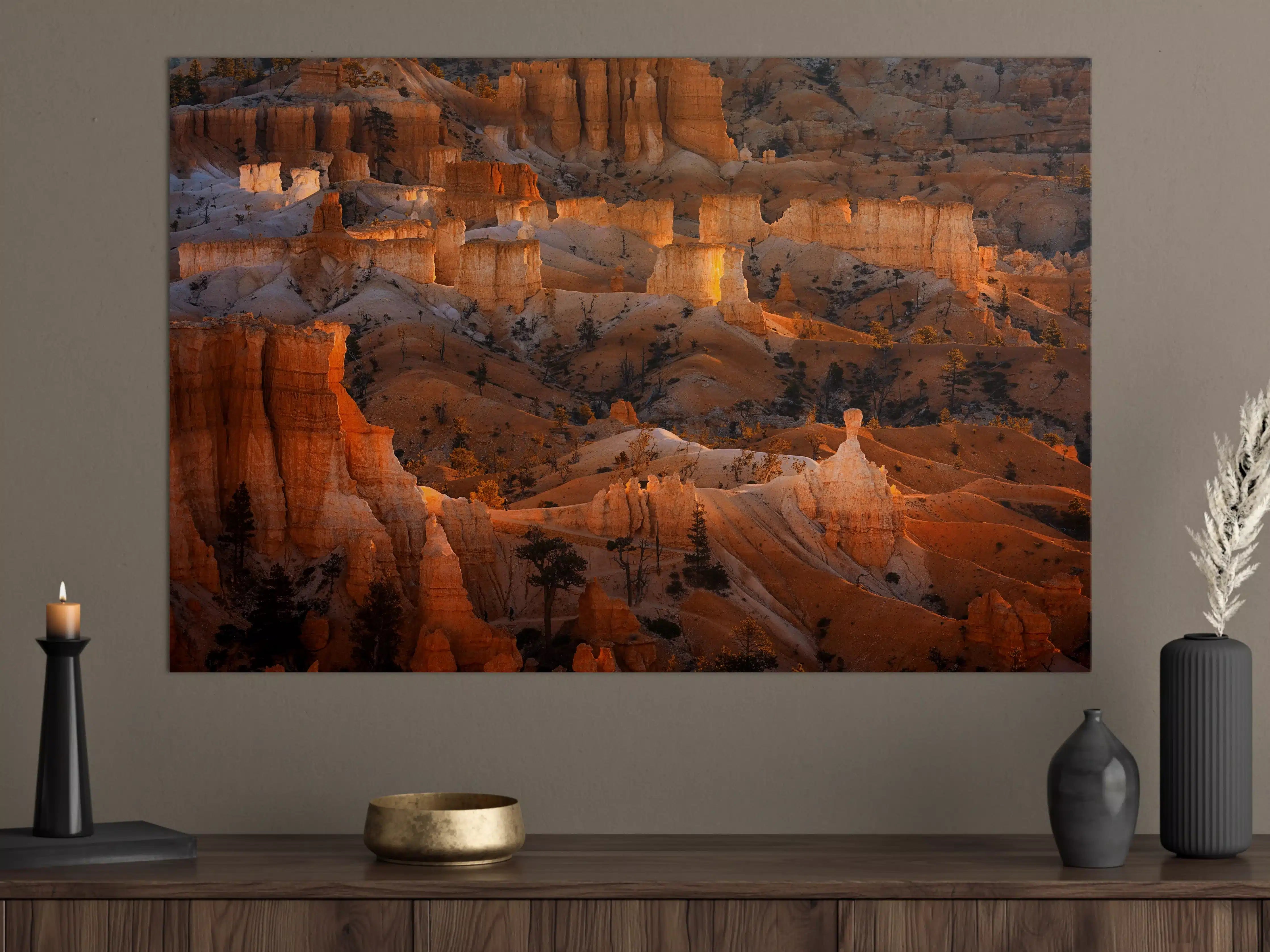 Große Wandbilder - Landschaftlicher Blick auf das Farbenspiel der Canyon-Formationen