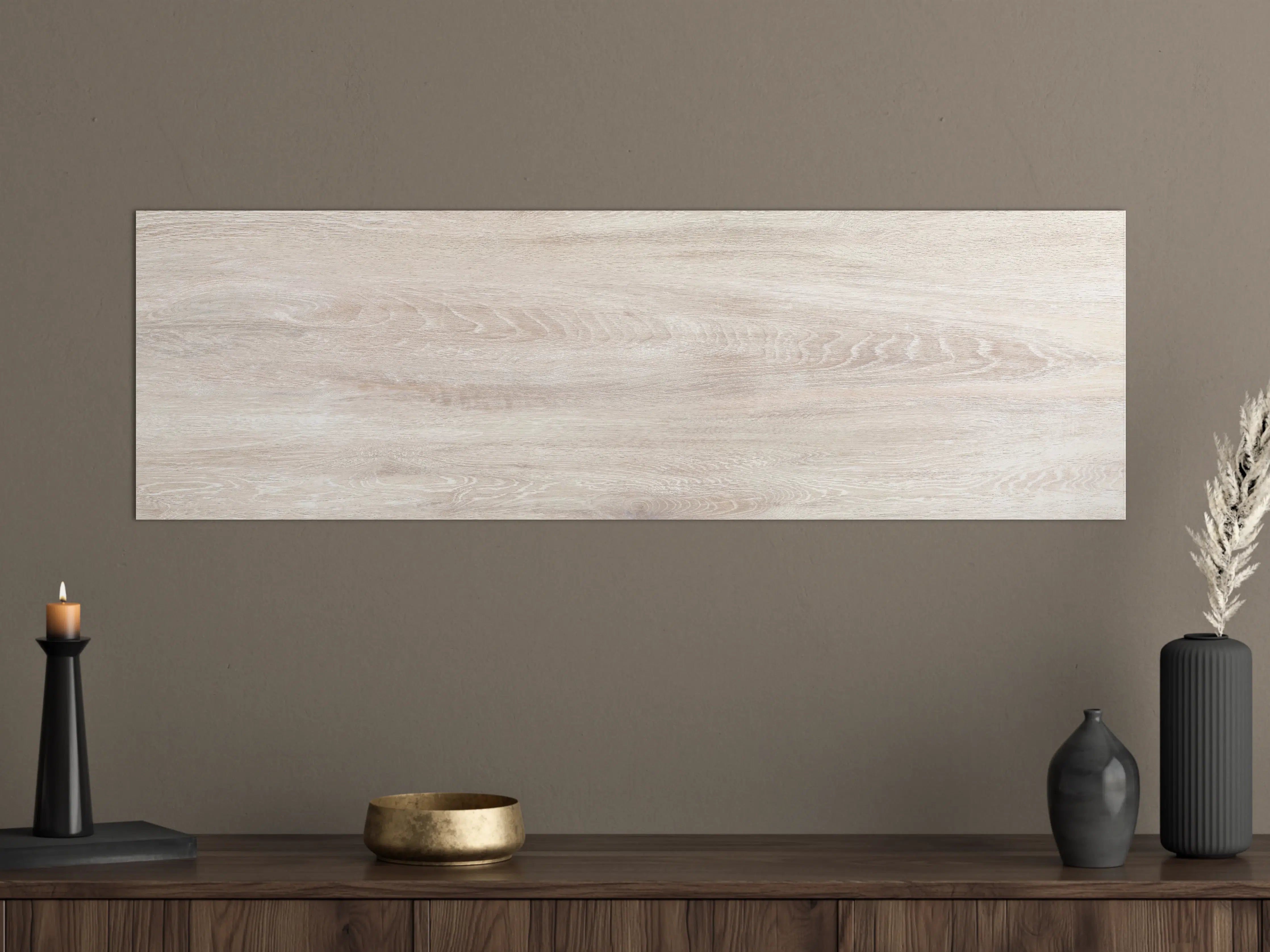 Große Wandbilder - Lange beige Holzplatte