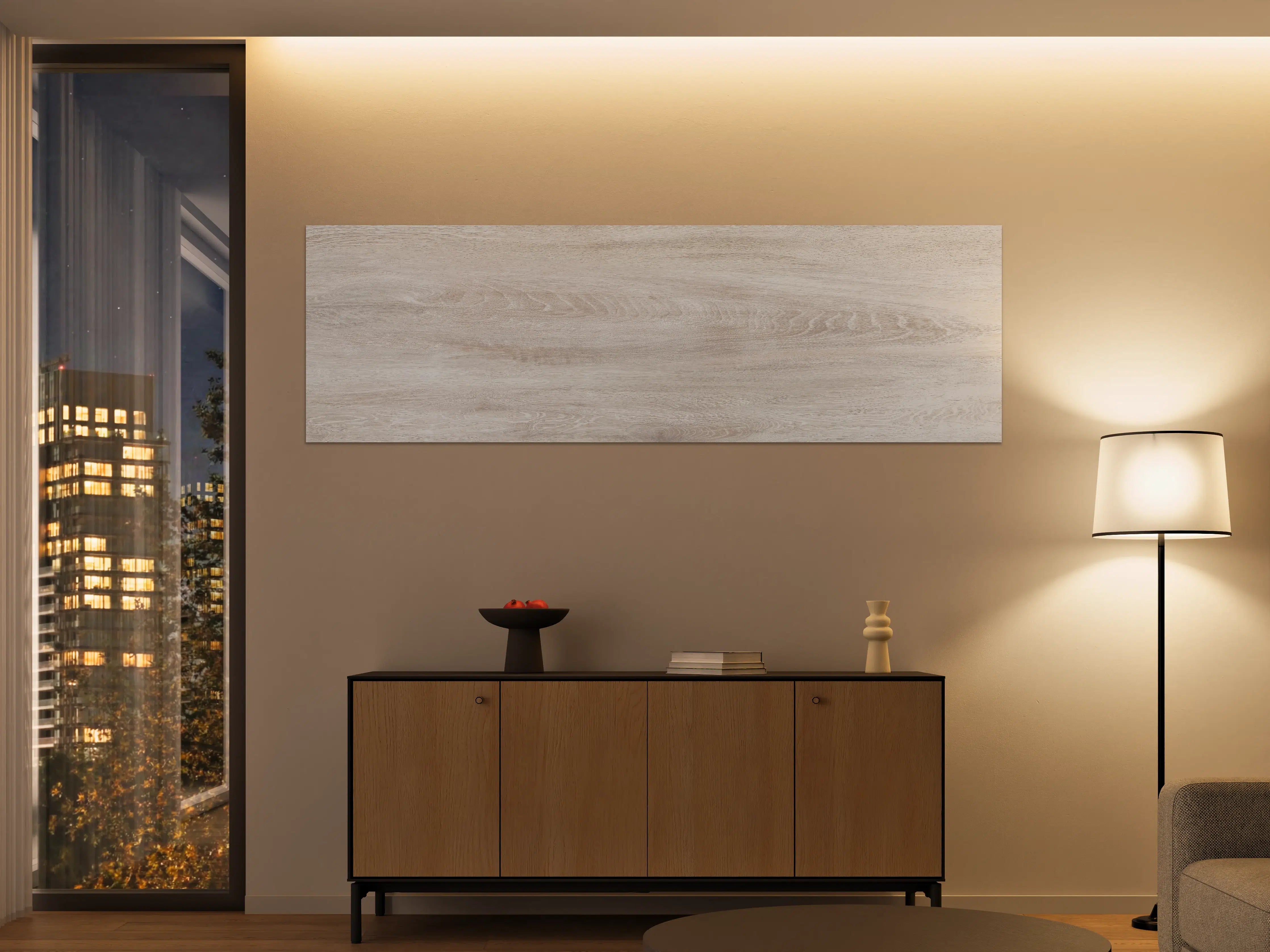 Große Wandbilder - Lange beige Holzplatte