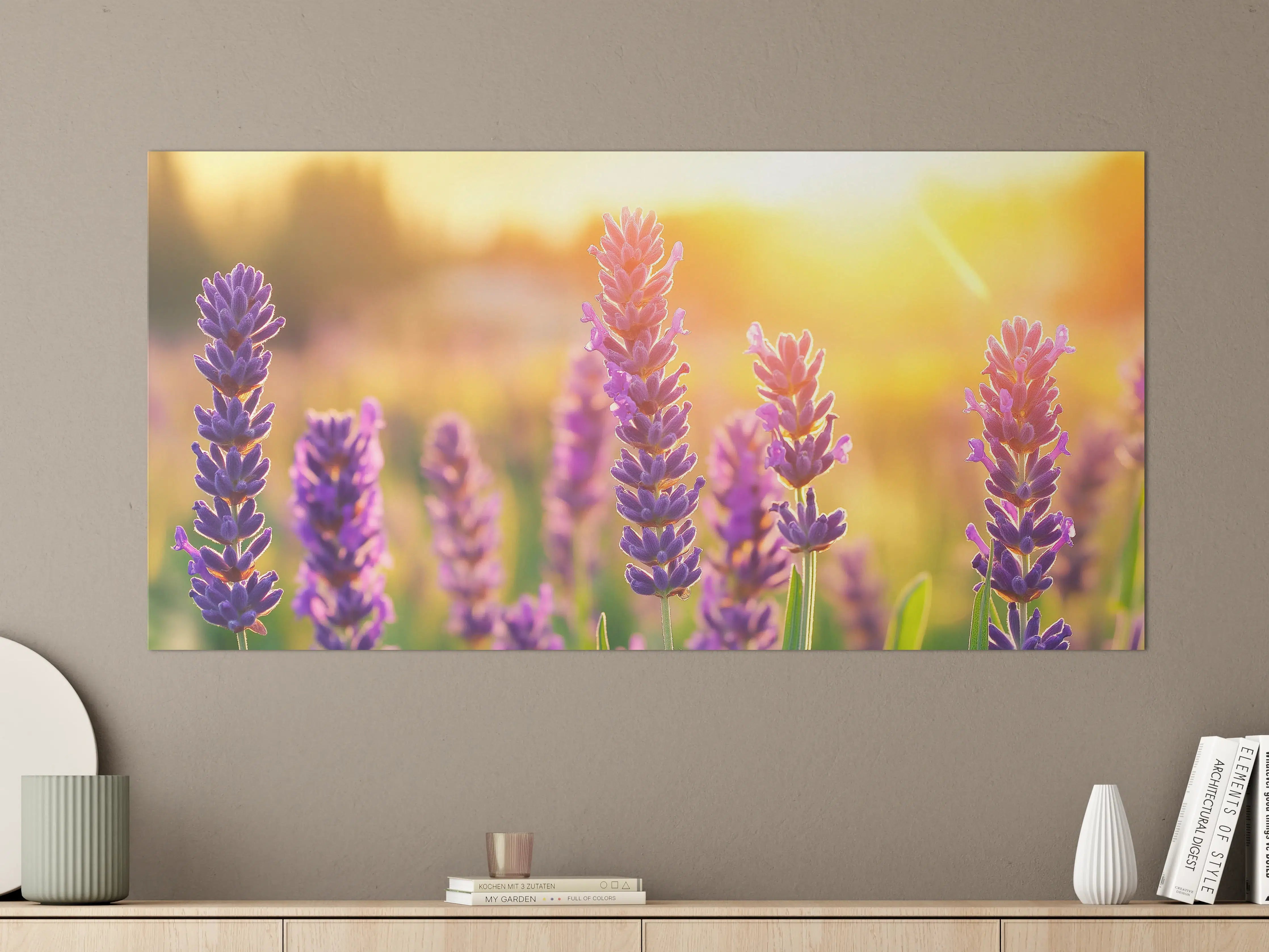 Große Wandbilder - Lavendel in goldenem Abendlicht