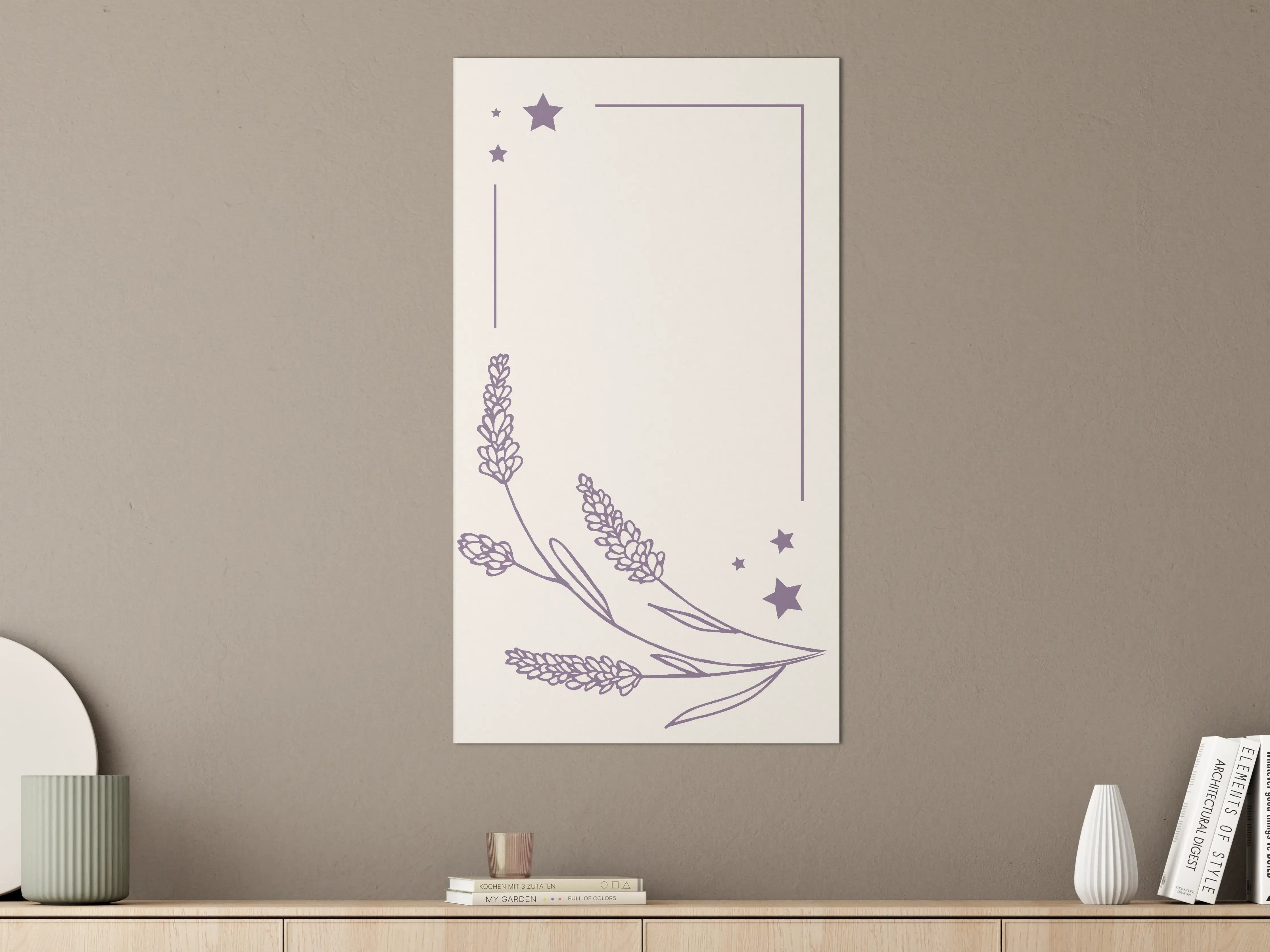 Große Wandbilder - Lavendel und Sternenhimmel in Lila