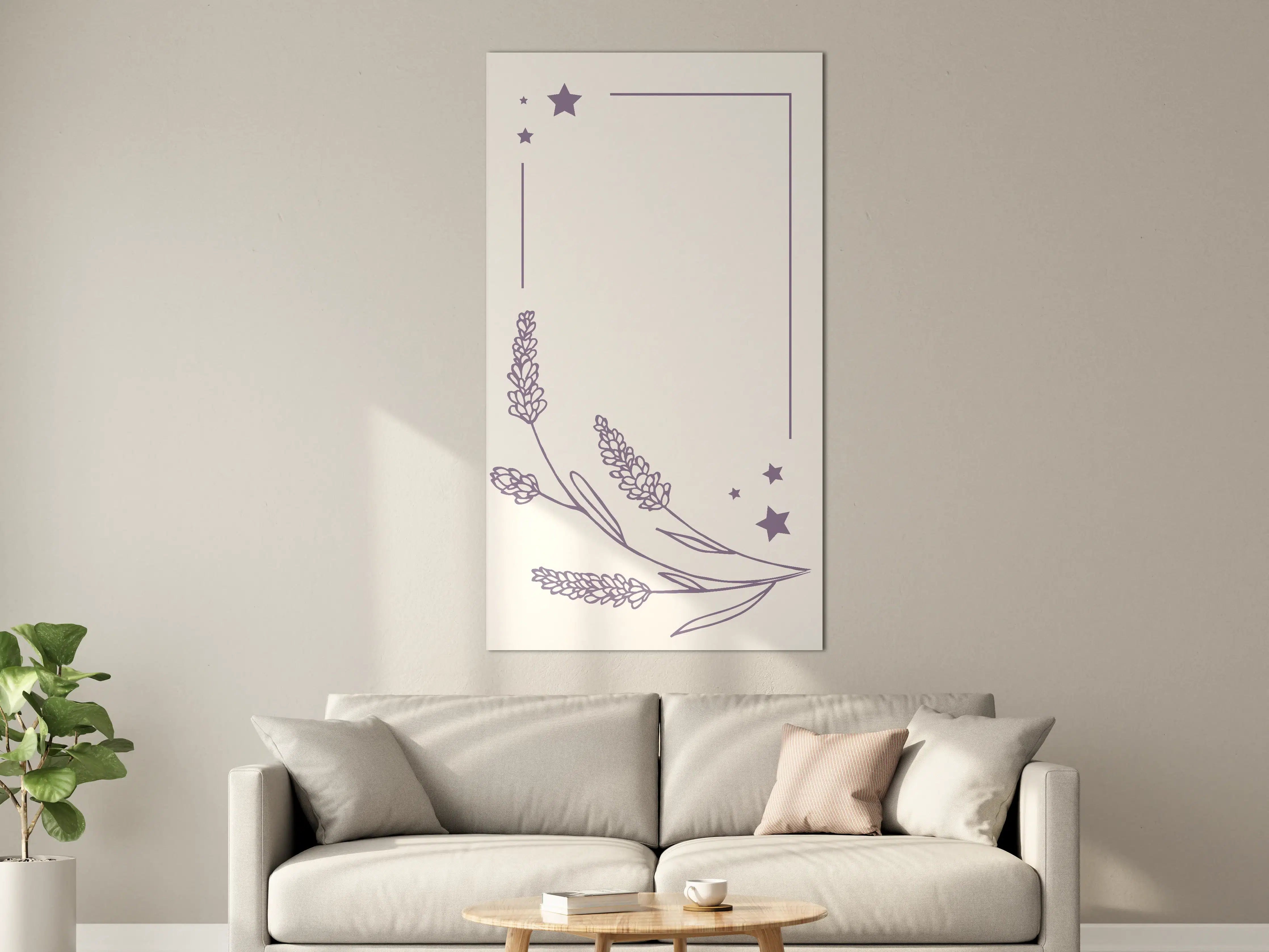 Große Wandbilder - Lavendel und Sternenhimmel in Lila