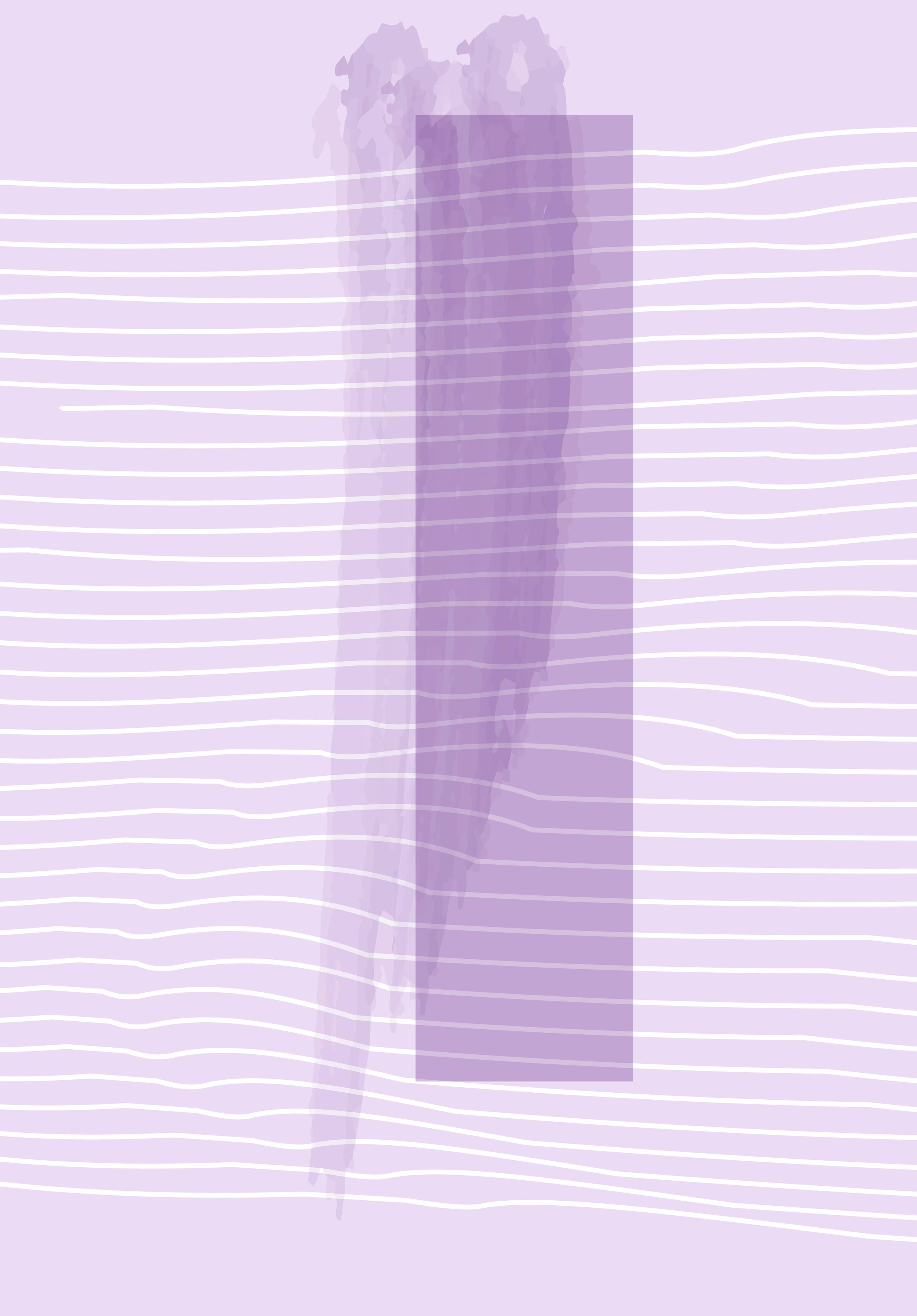 Große Wandbilder-Lavendelfarbe mit Linienmuster