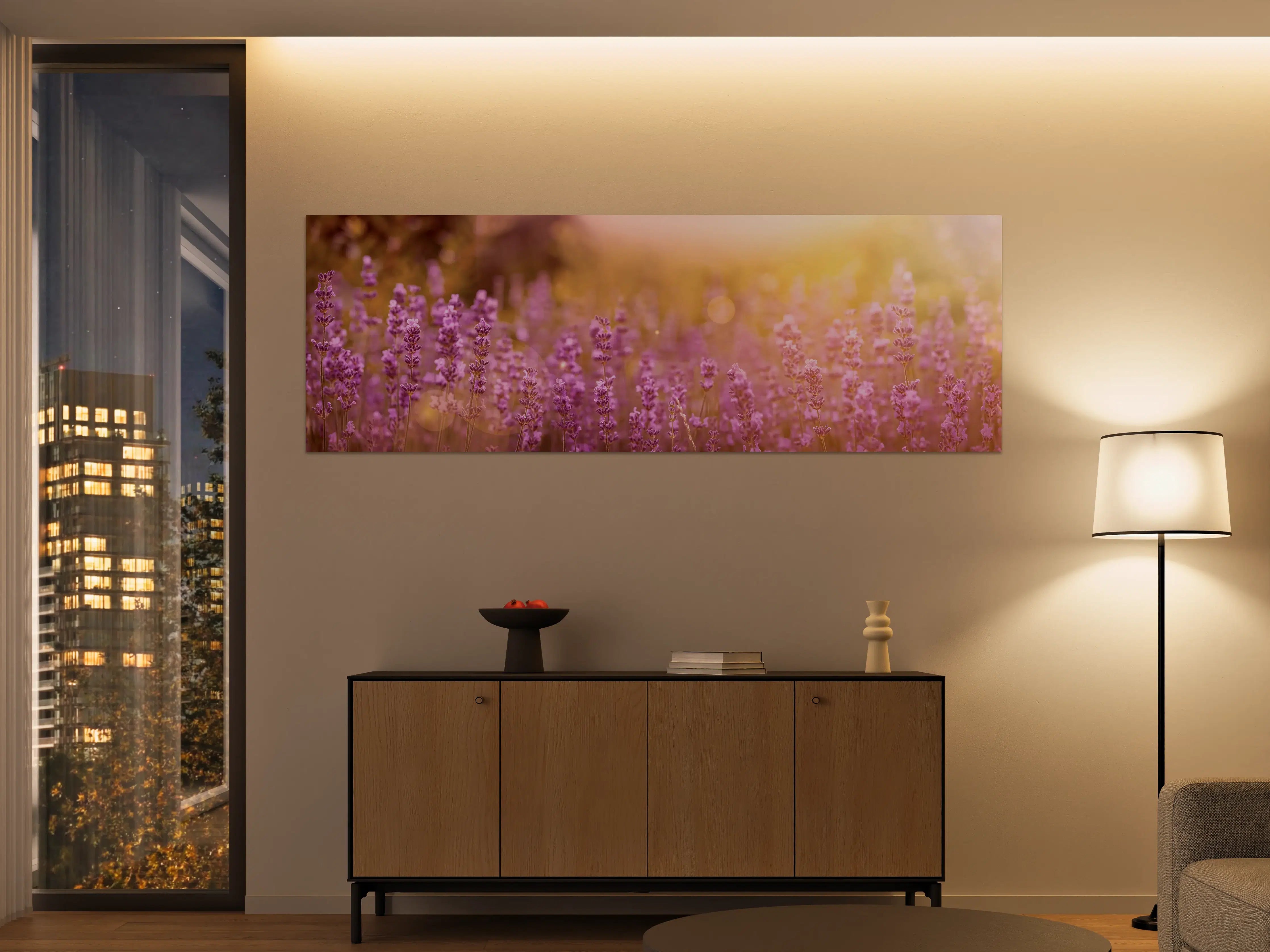 Große Wandbilder - Lavendelfeld im warmen Abendlicht