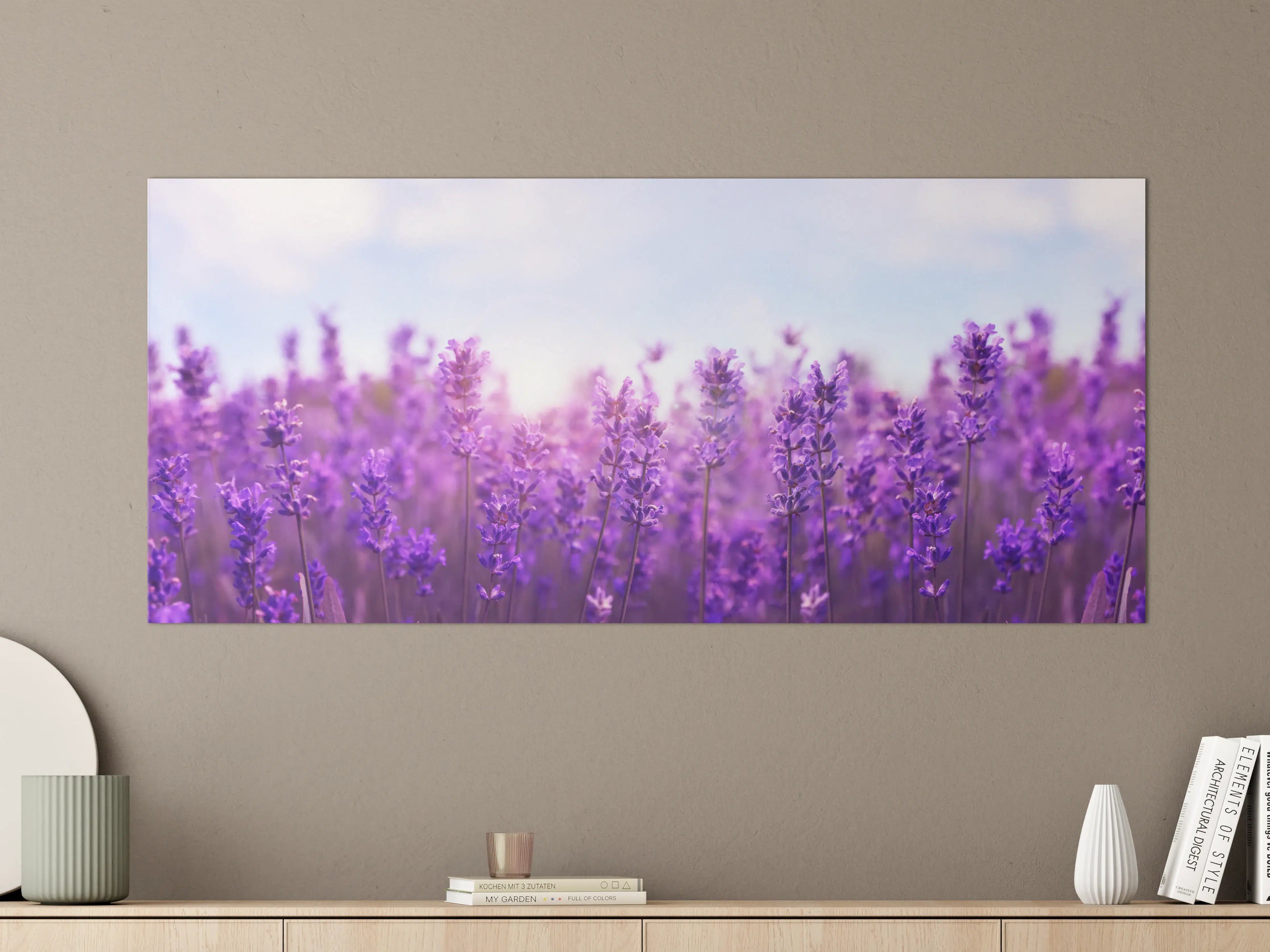 Große Wandbilder - Lavendelfeld in Lila