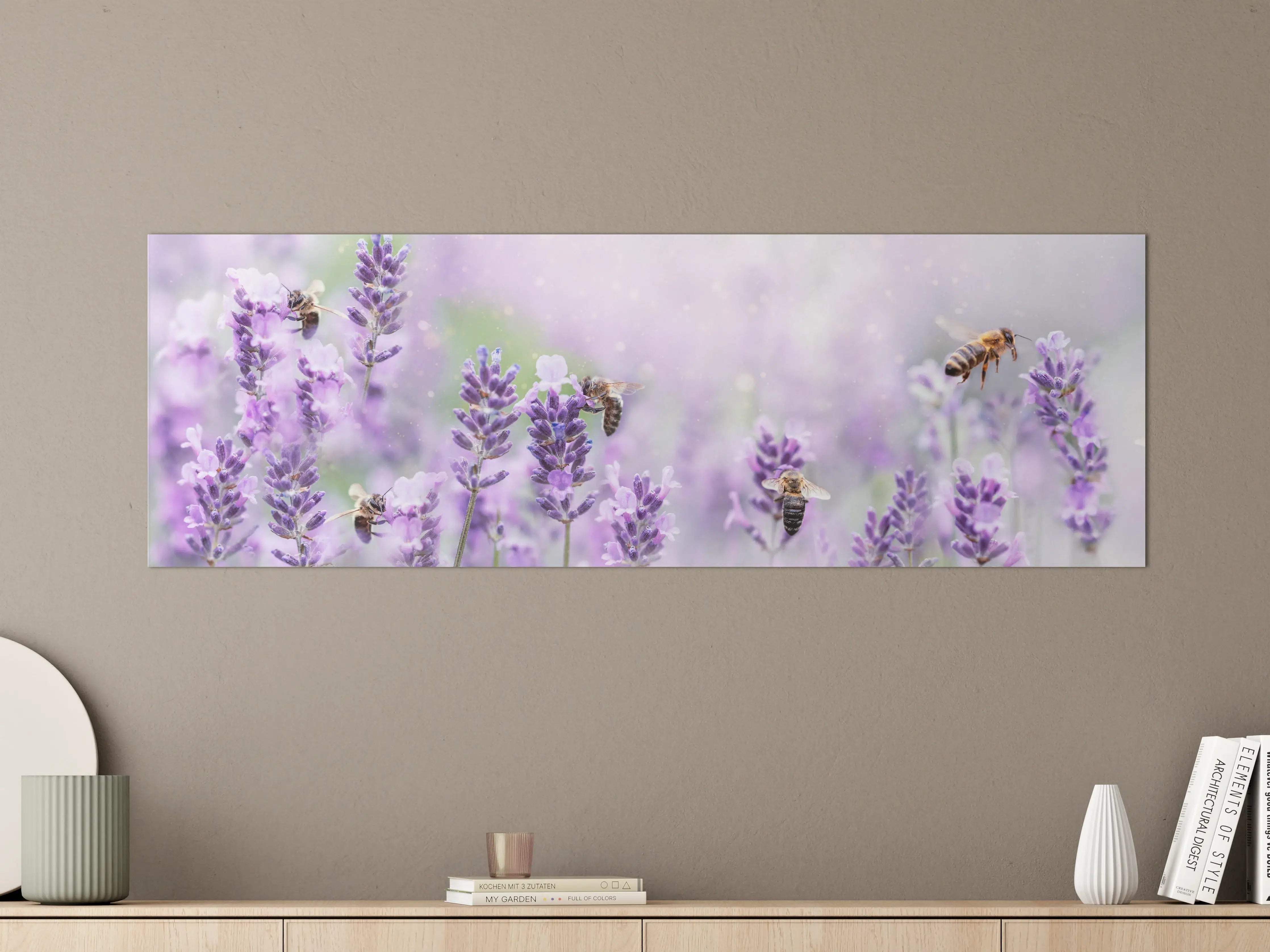 Große Wandbilder - Lavendelfeld mit Bienen