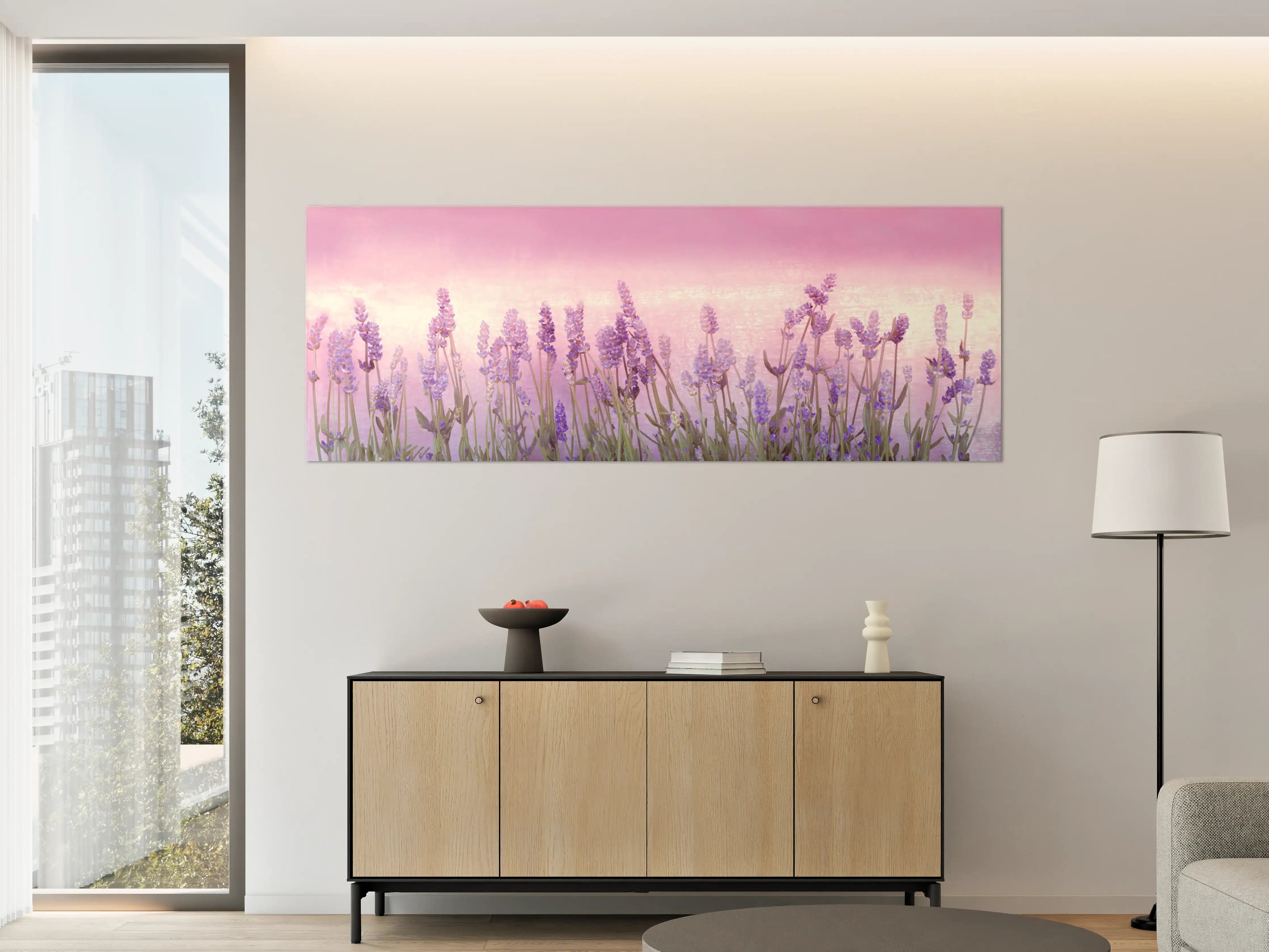 Große Wandbilder - Lavendelwiese Rosa-Lila