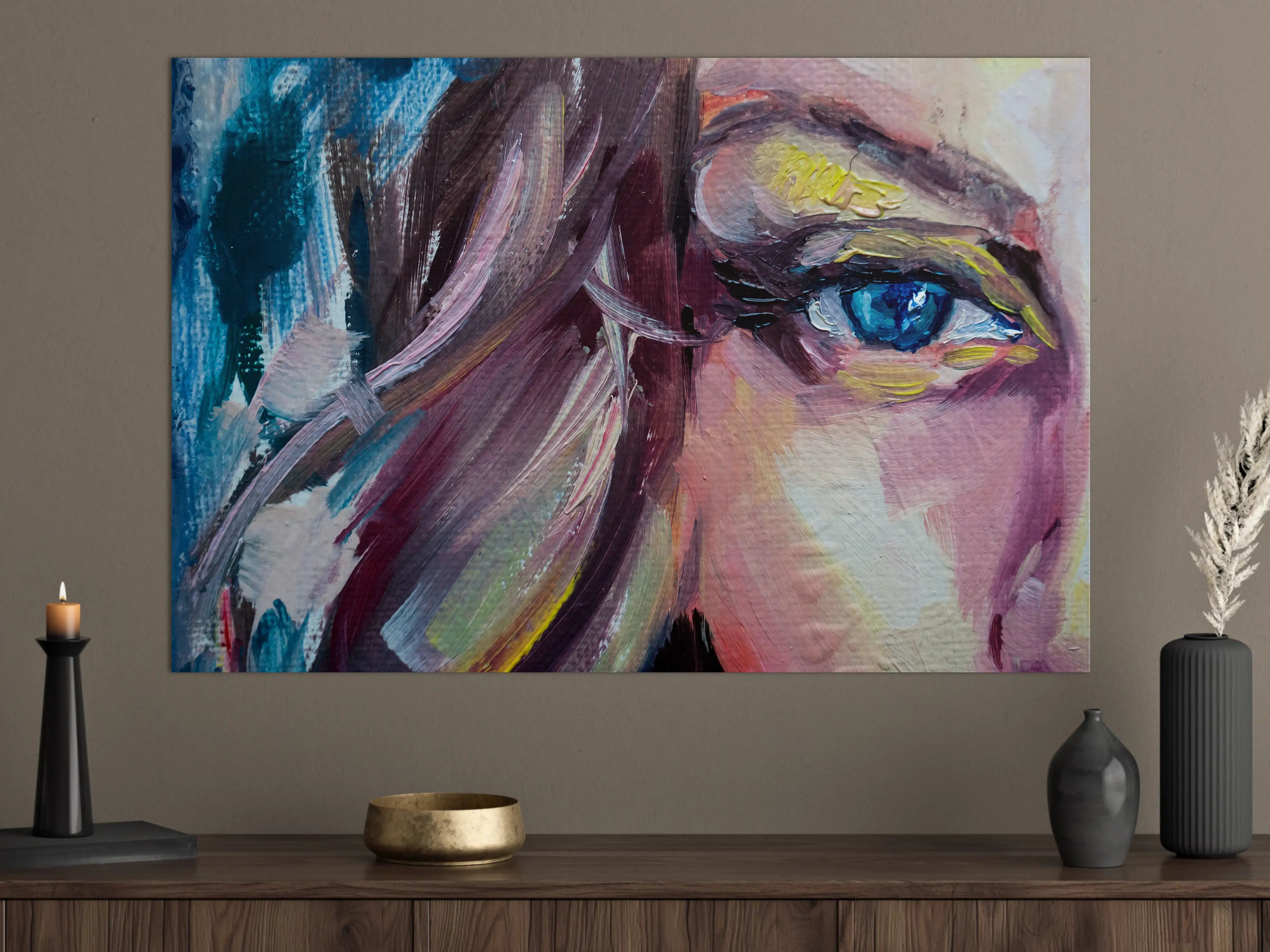 Große Wandbilder - Lebendige Augen im künstlerischen Portrait