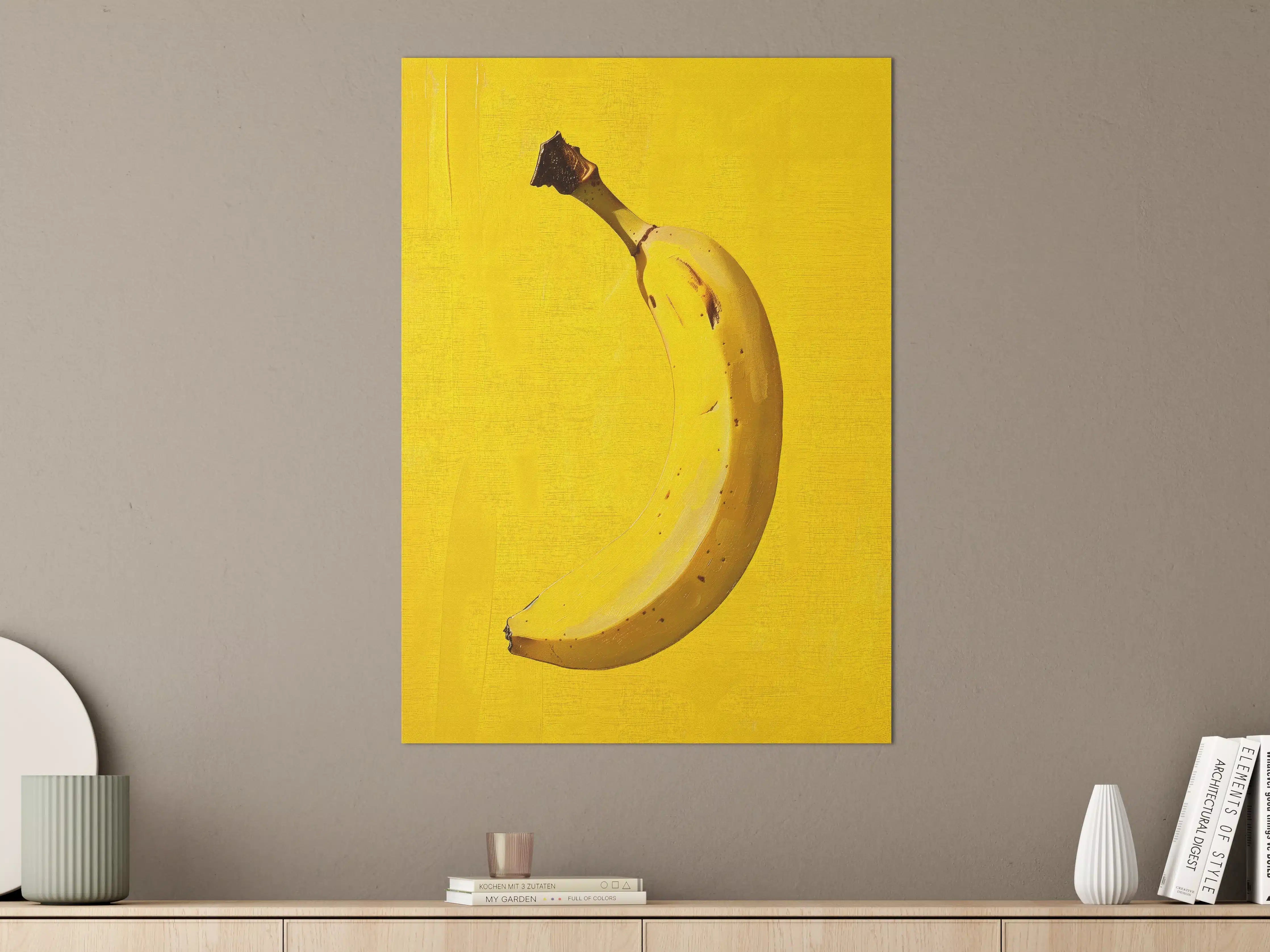 Große Wandbilder - Lebendige Bananen auf gelbem Hintergrund