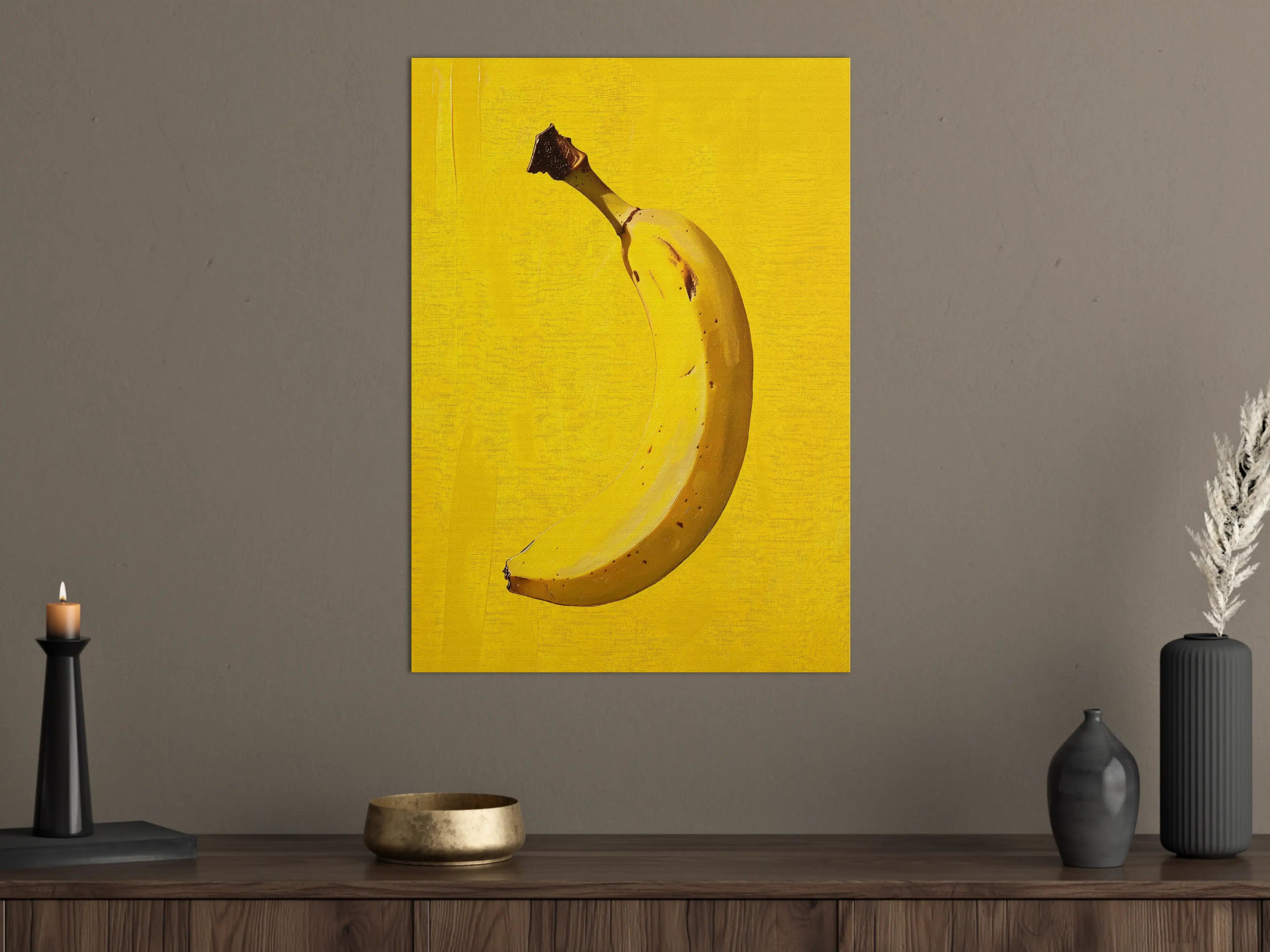 Große Wandbilder - Lebendige Bananen auf gelbem Hintergrund