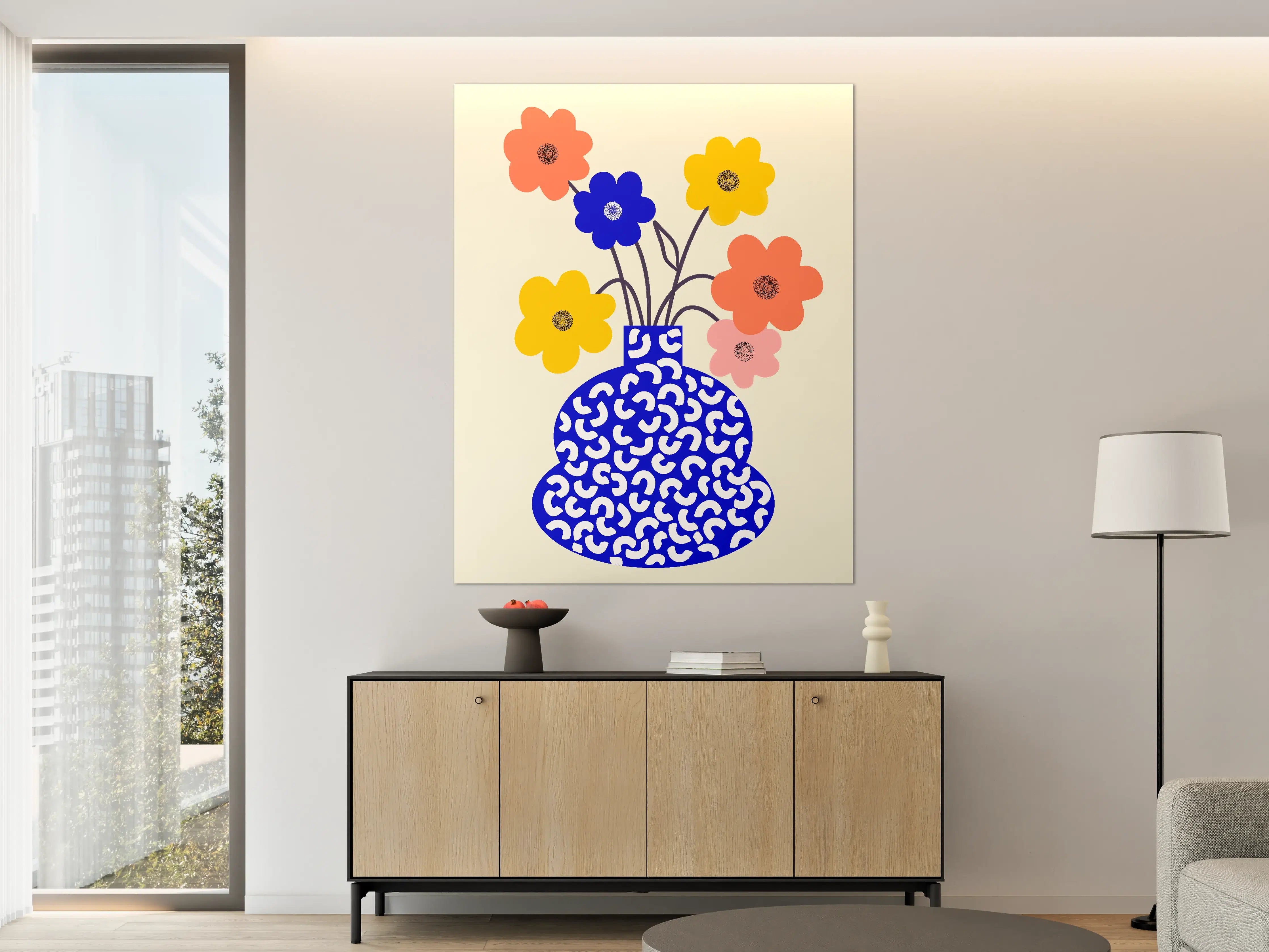 Große Wandbilder - Lebendige Blumen im modernen Keramik-Design