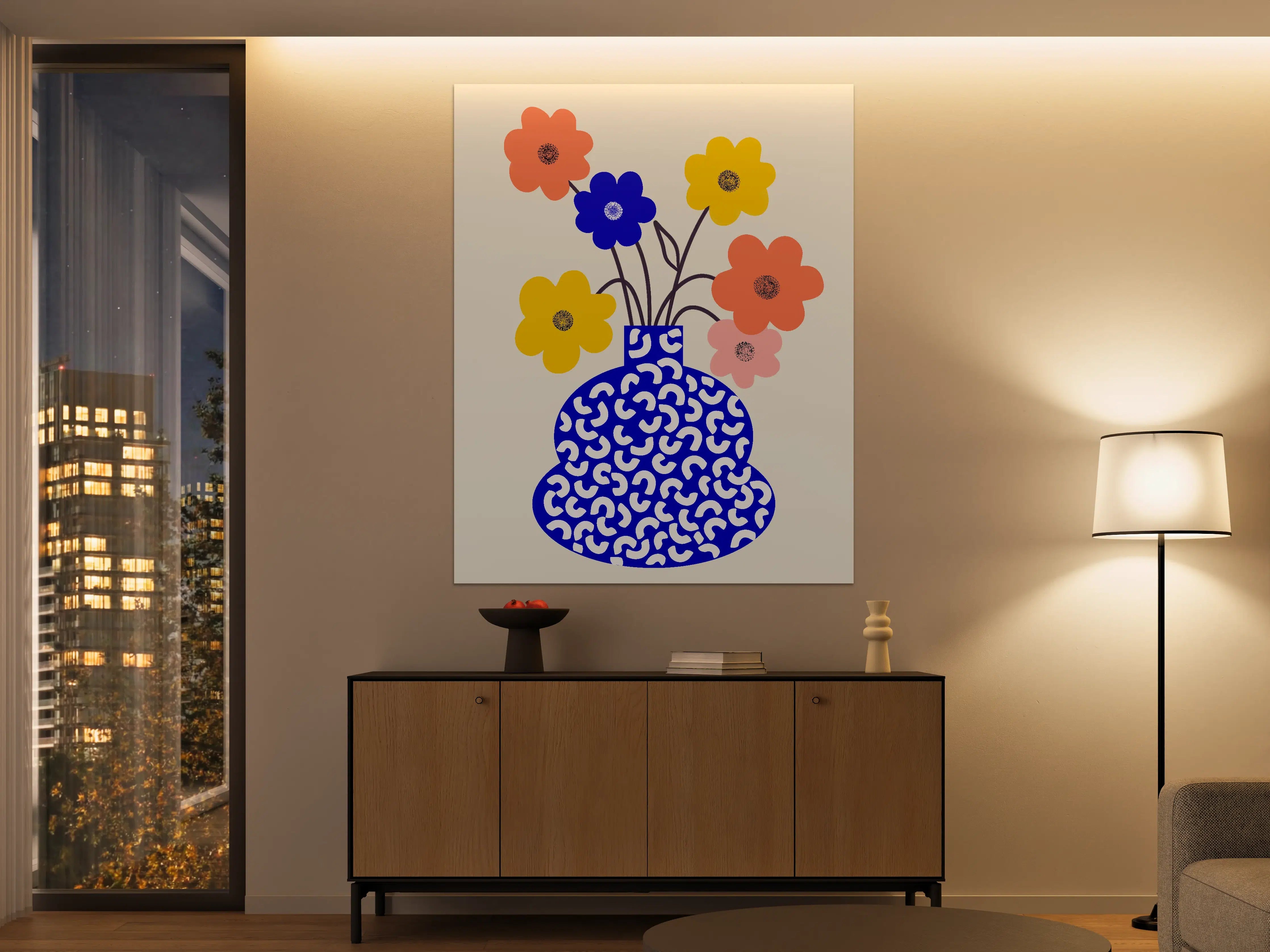 Große Wandbilder - Lebendige Blumen im modernen Keramik-Design