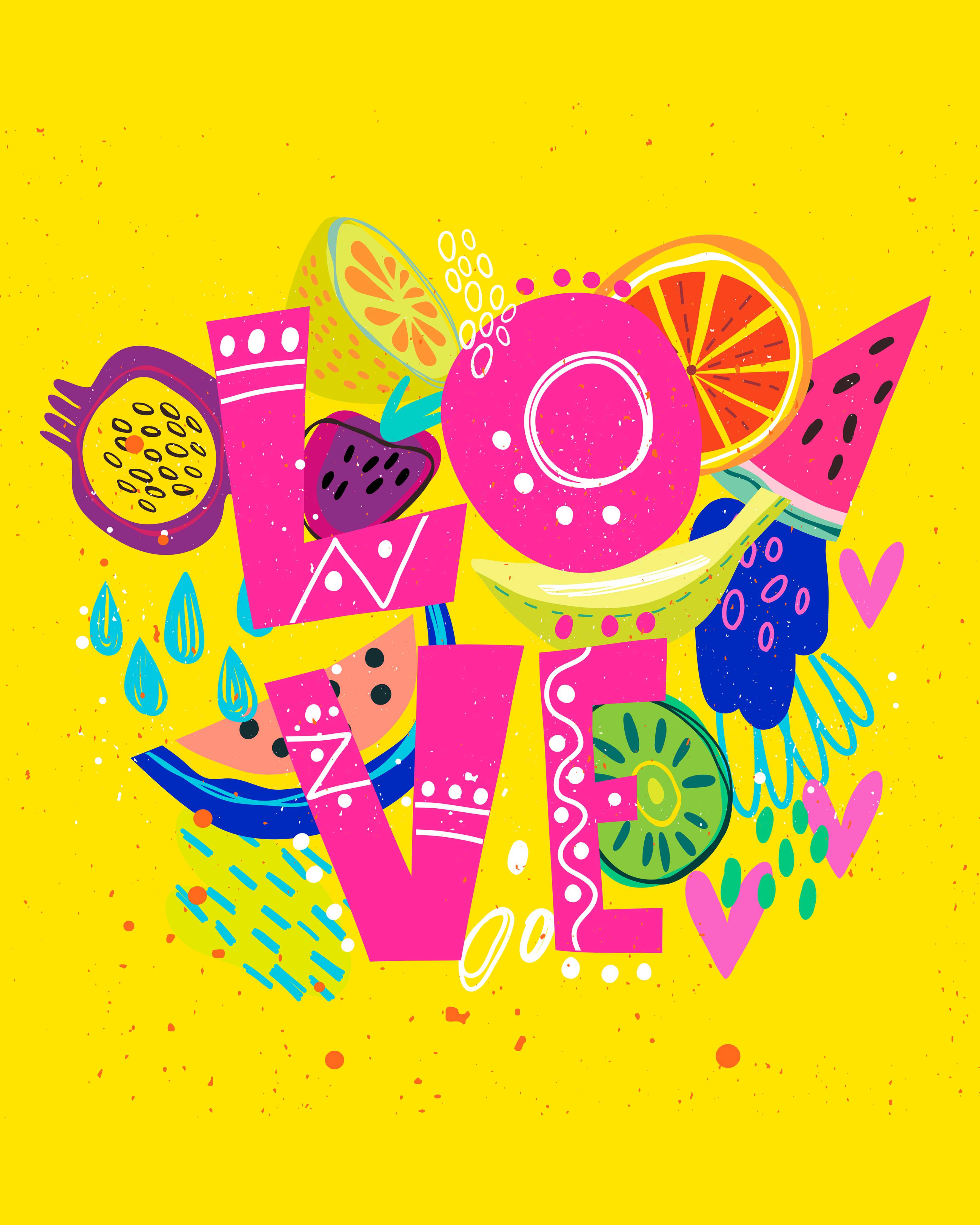Große Wandbilder-Lebendige Frucht-Illustration