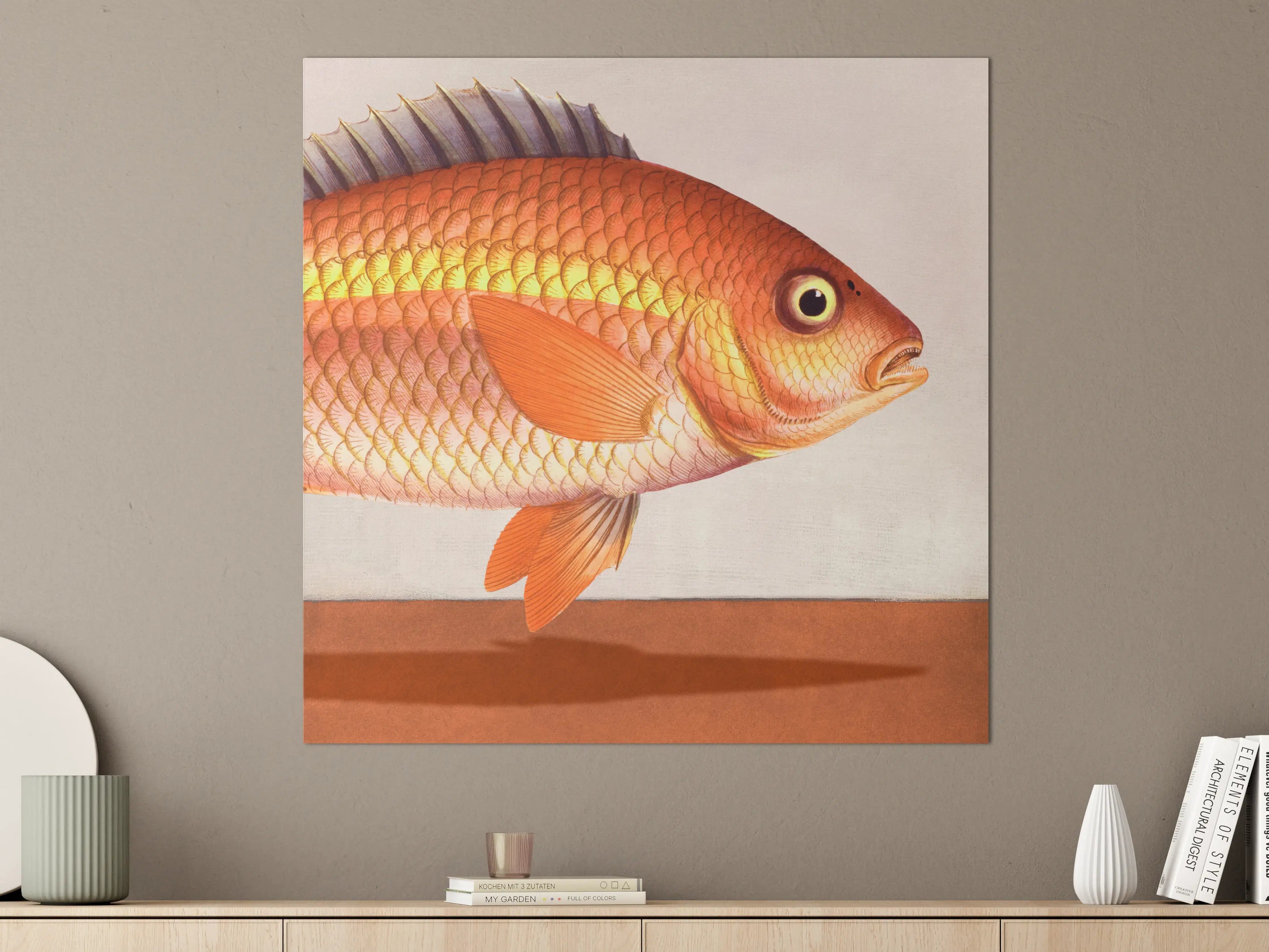 Große Wandbilder - Lebendige Goldfisch-Darstellung auf Leinwand