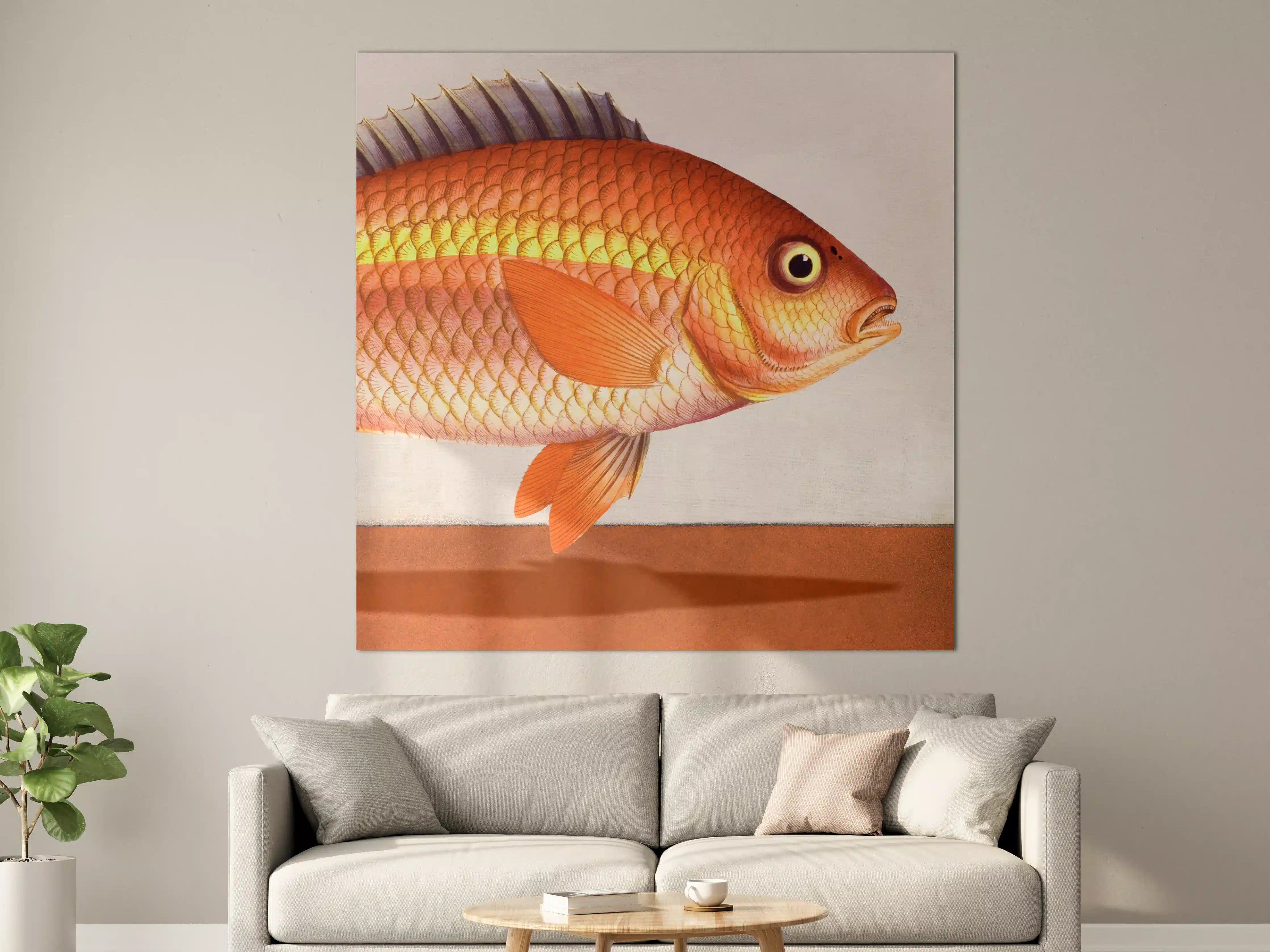 Große Wandbilder - Lebendige Goldfisch-Darstellung auf Leinwand
