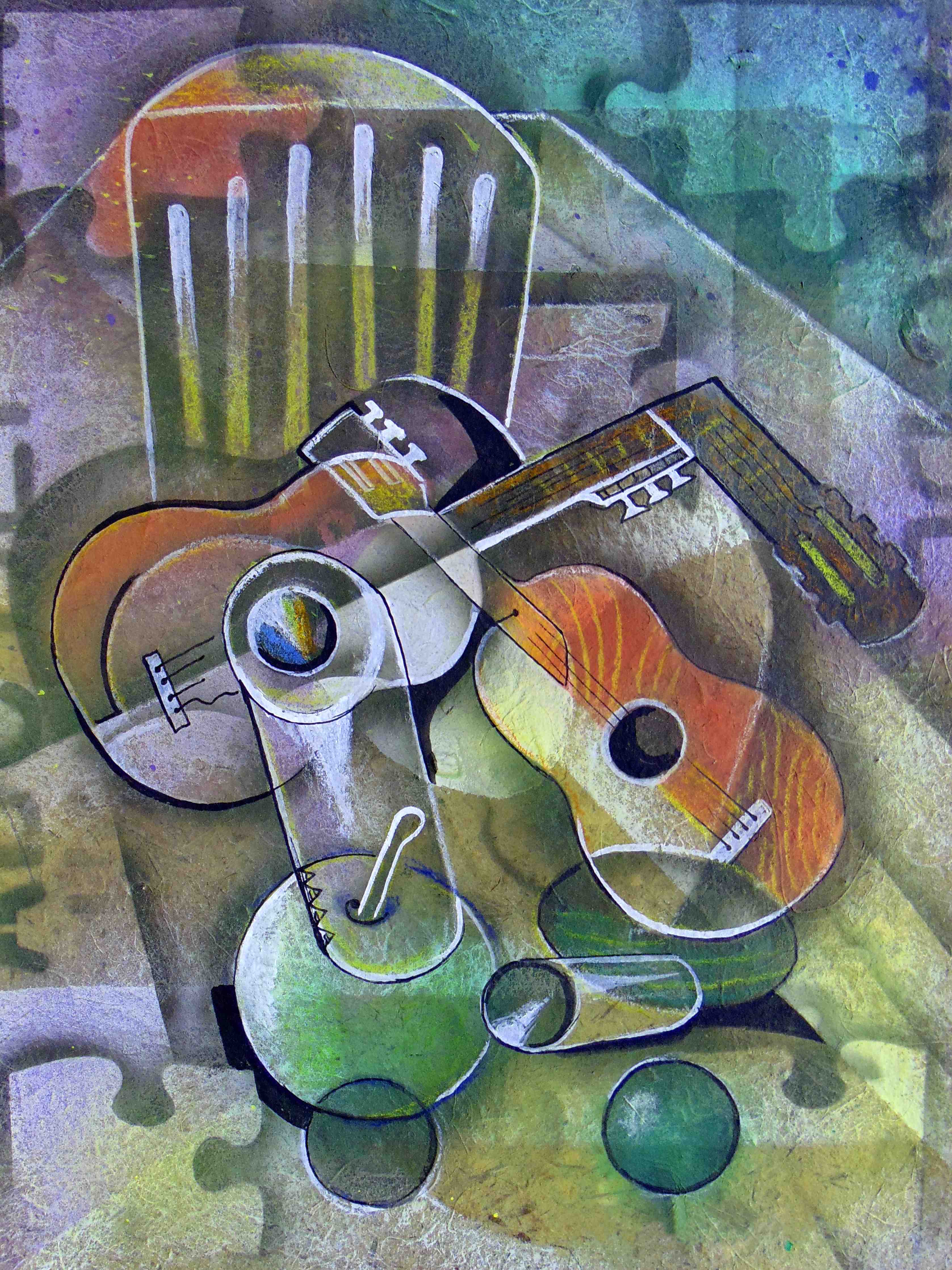 Große Wandbilder-Lebendige Musik- und Gartenimpression