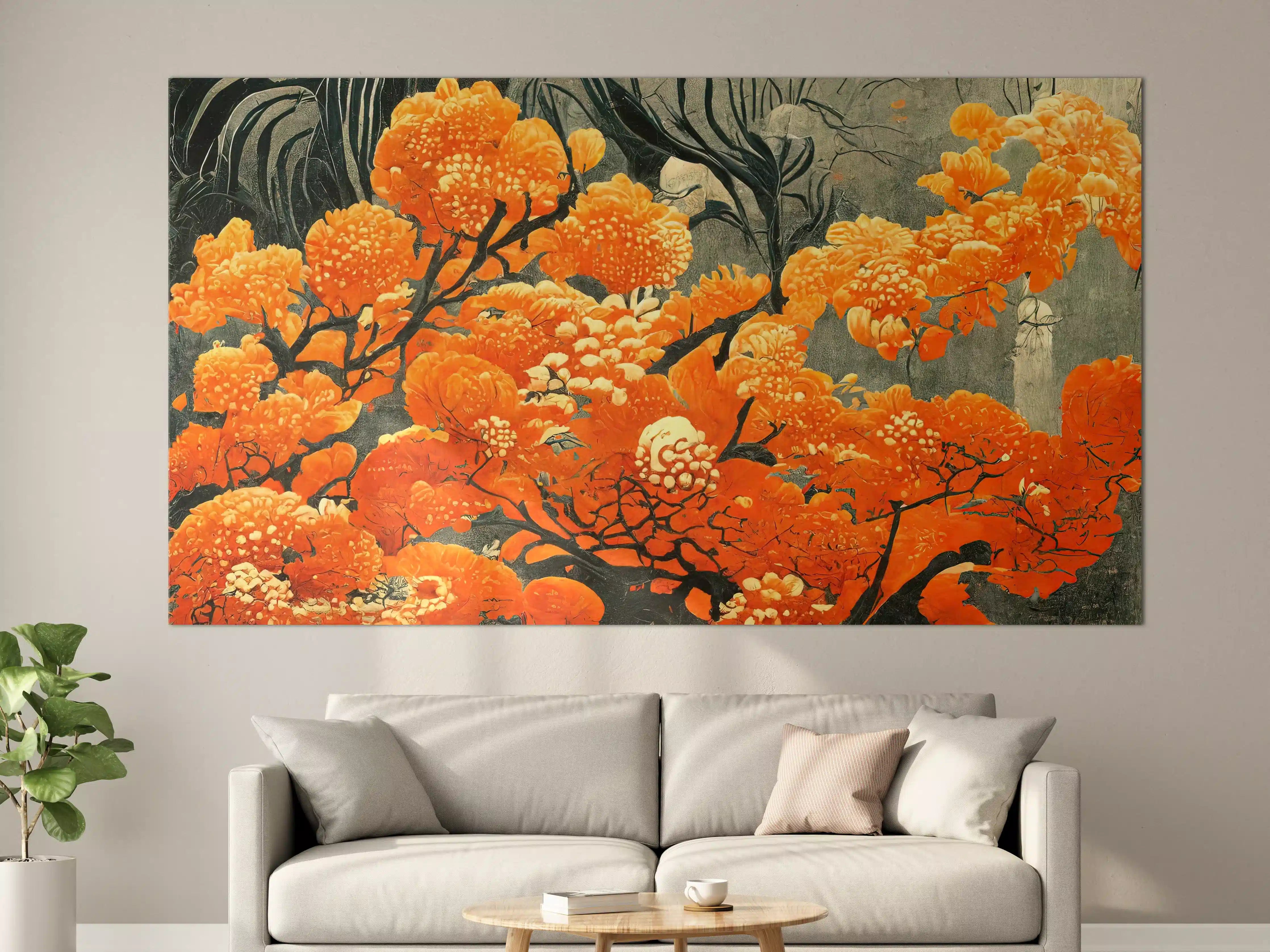 Große Wandbilder - Lebendige Orangemohnendrucke
