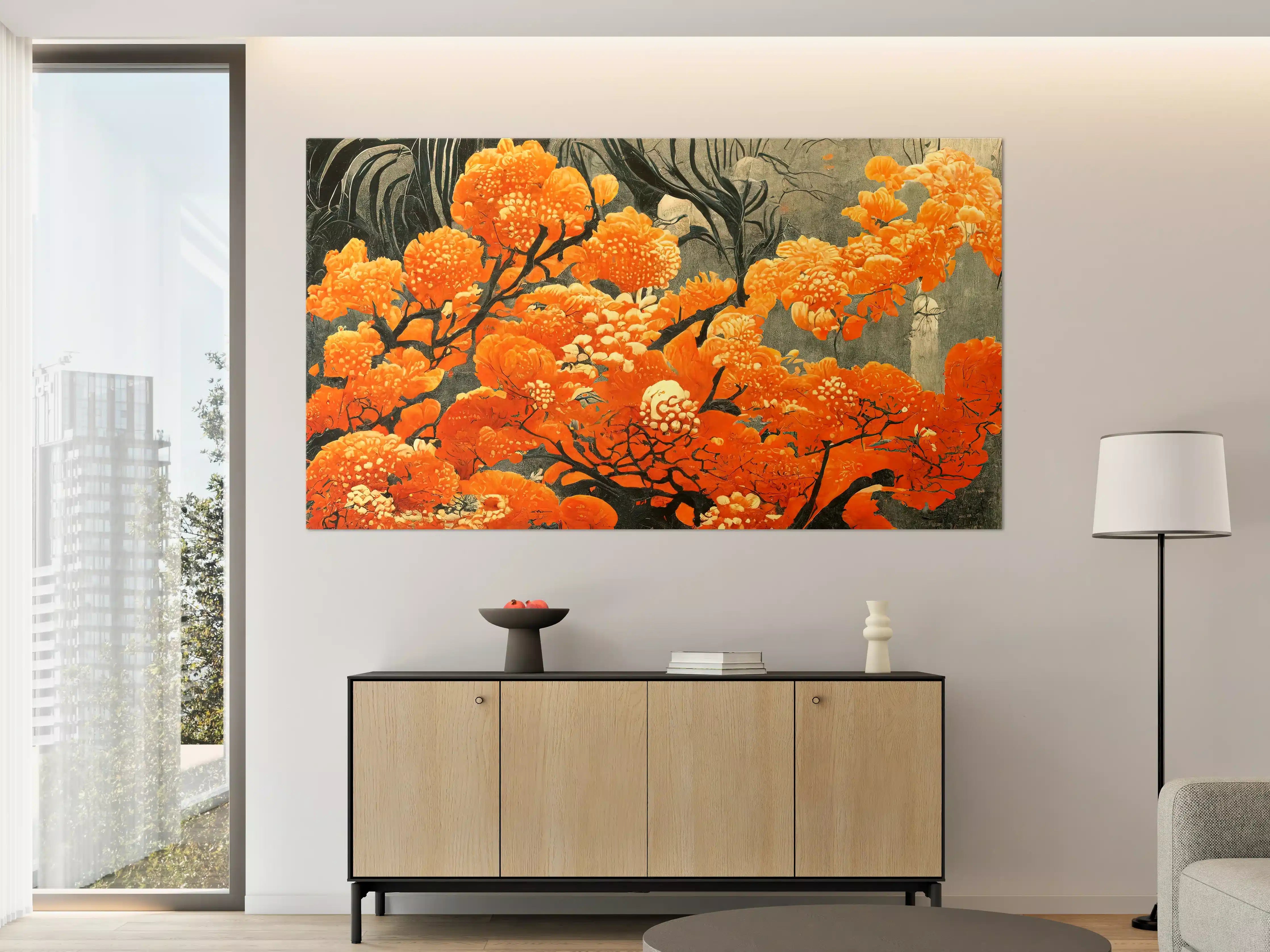 Große Wandbilder - Lebendige Orangemohnendrucke