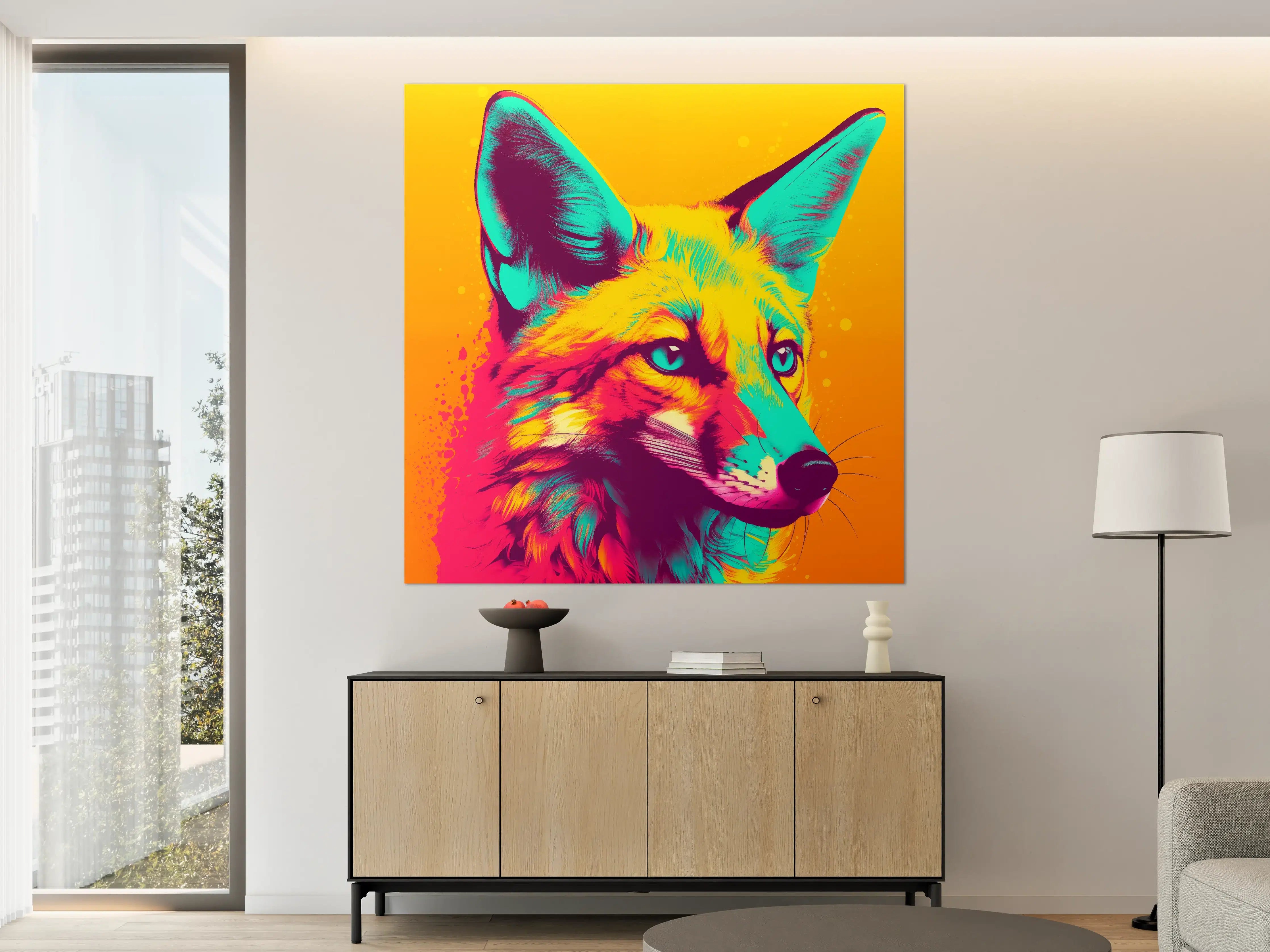 Große Wandbilder - Lebendige Pop-Art-Darstellung eines Fuchses