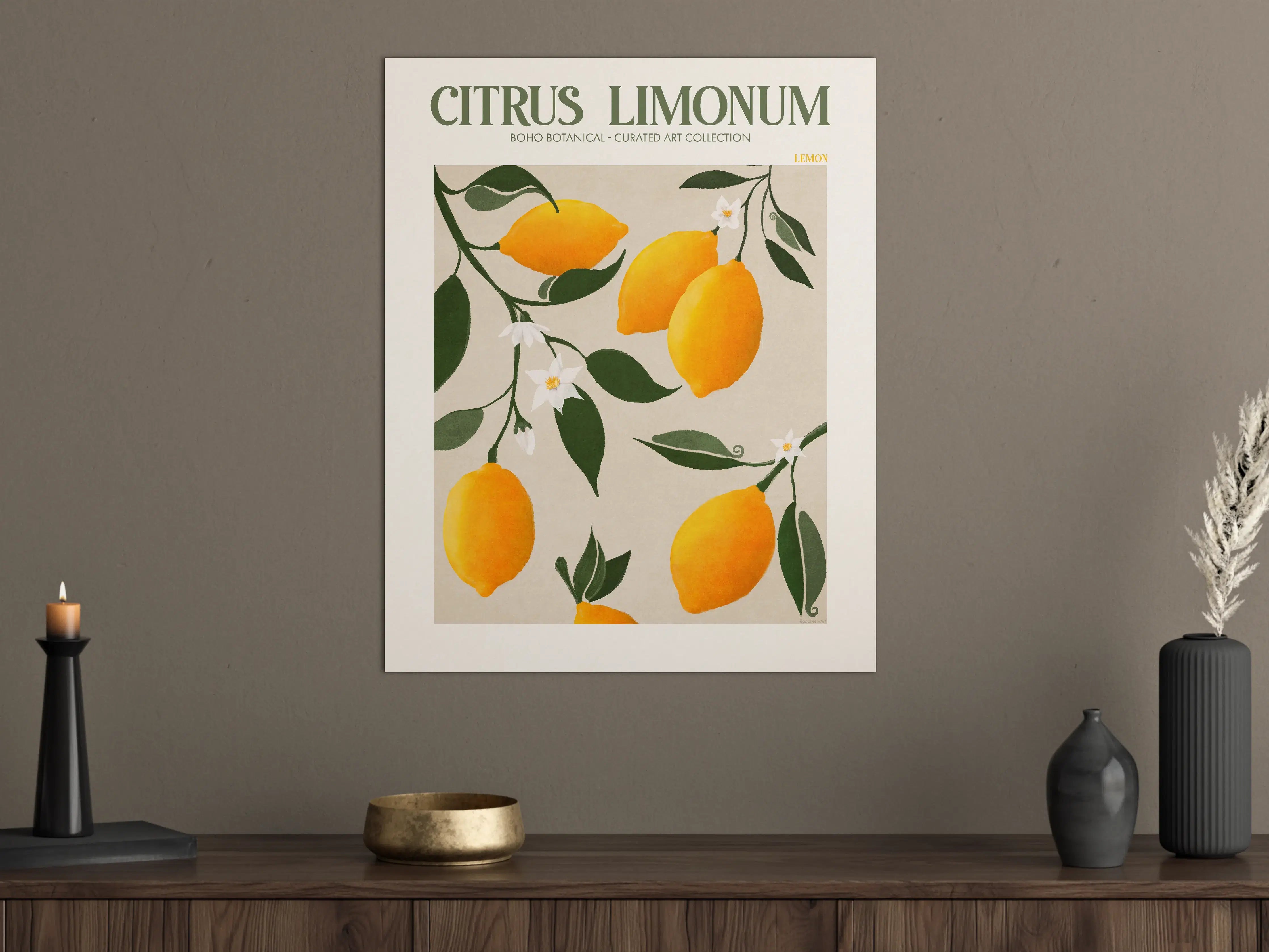 Große Wandbilder - Lebendige Zitronenbaum-Illustration