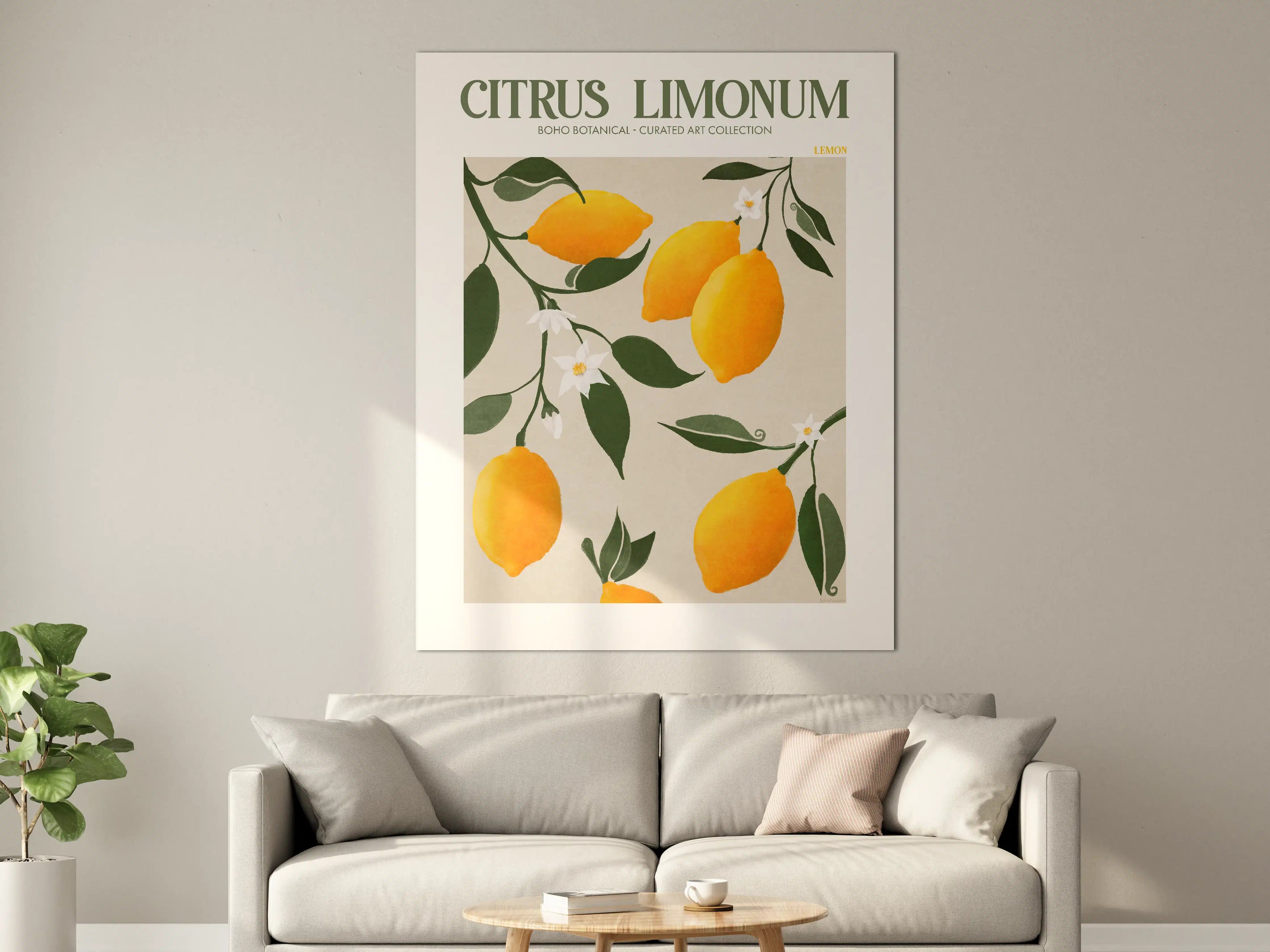 Große Wandbilder - Lebendige Zitronenbaum-Illustration