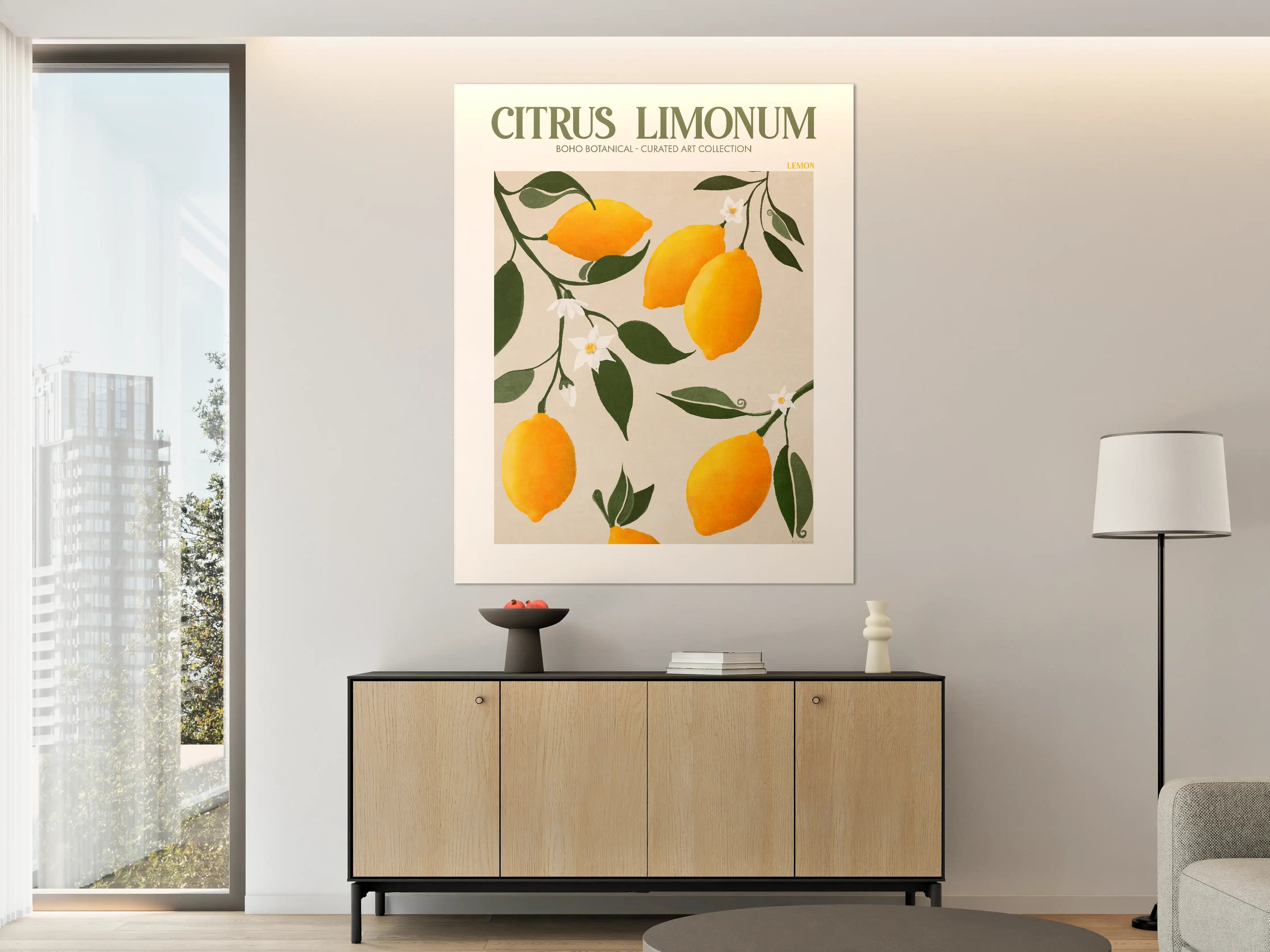 Große Wandbilder - Lebendige Zitronenbaum-Illustration
