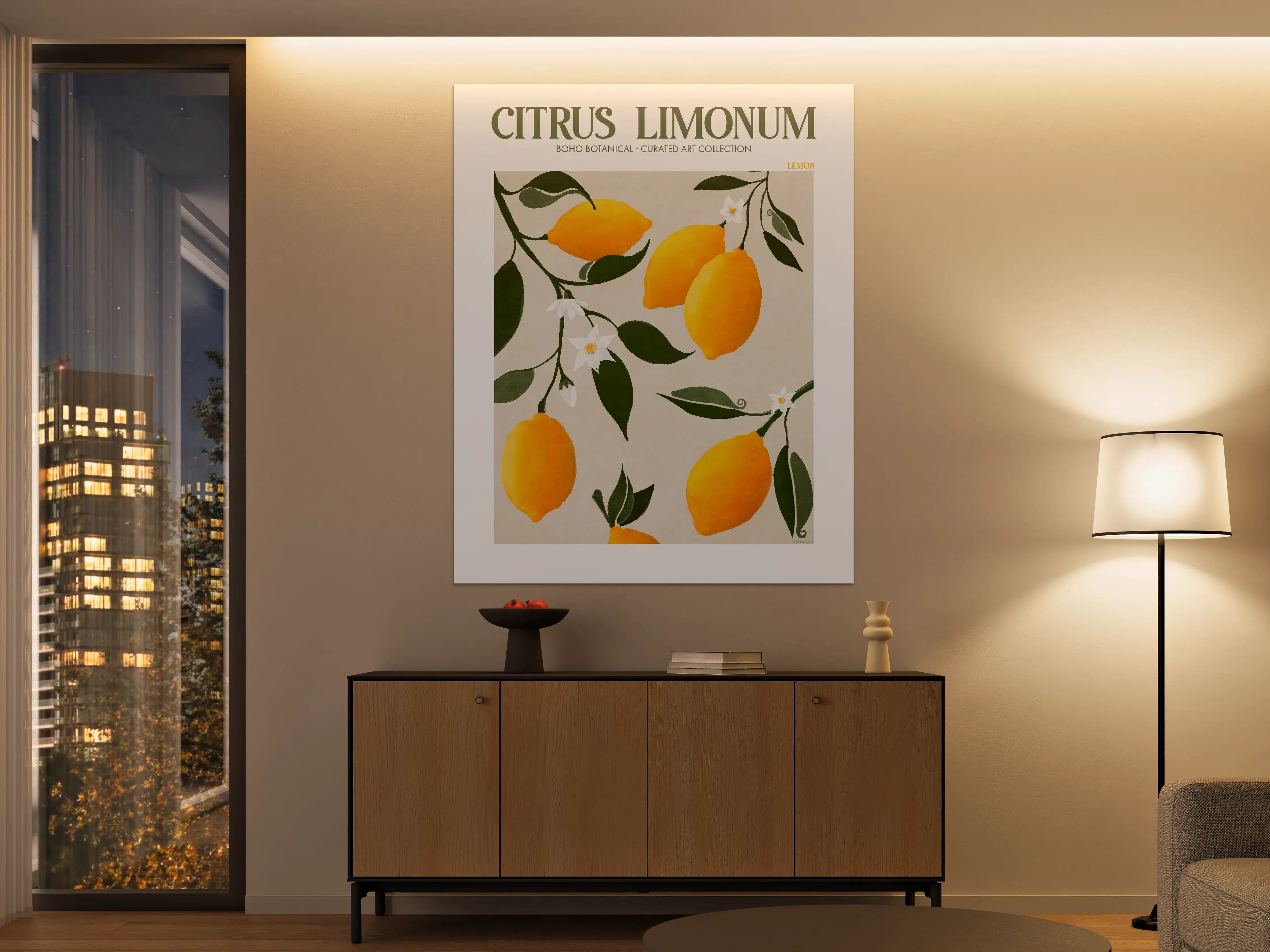 Große Wandbilder - Lebendige Zitronenbaum-Illustration