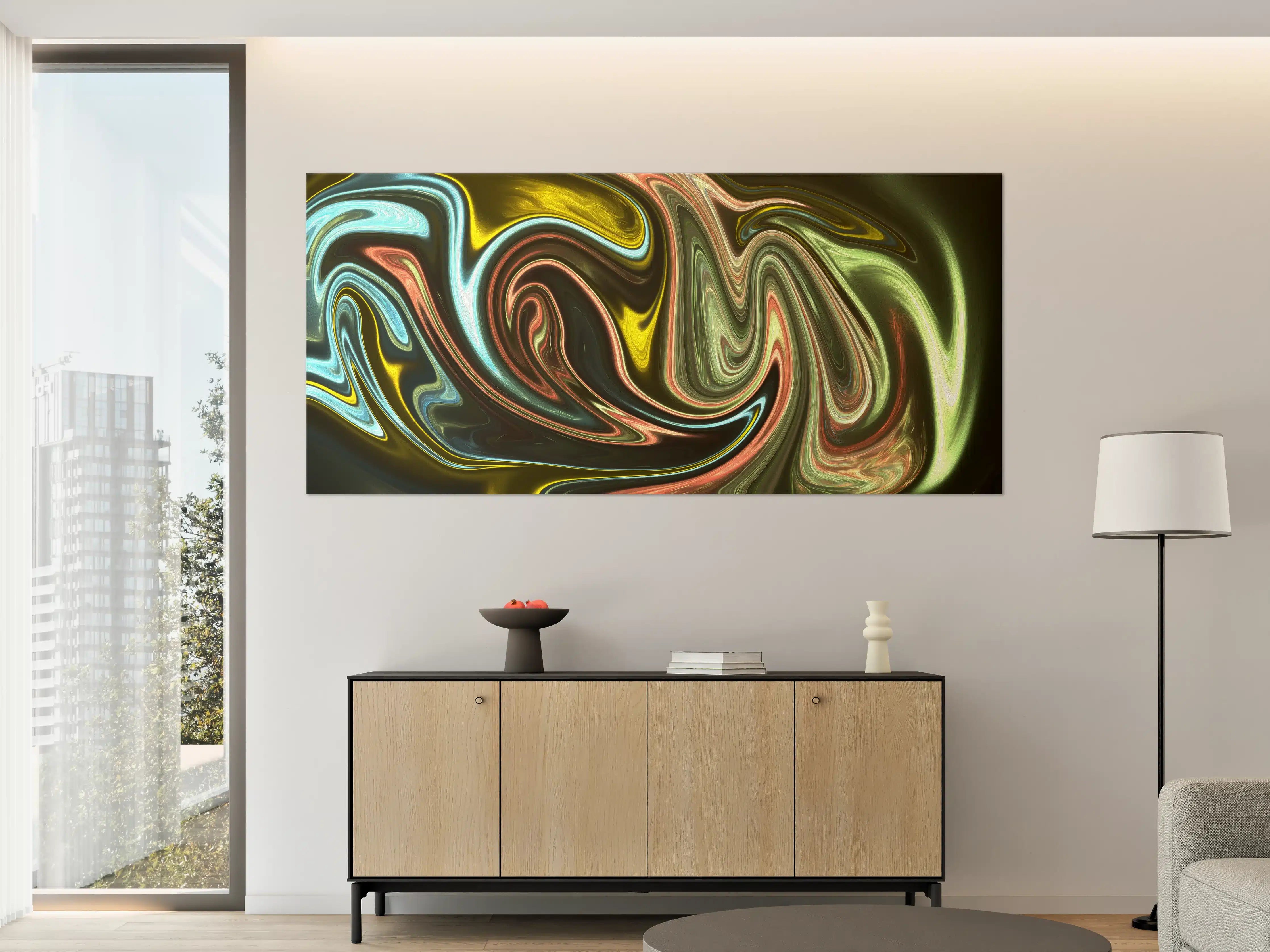 Große Wandbilder - Lebendige bunte Acrylfarben-Textur