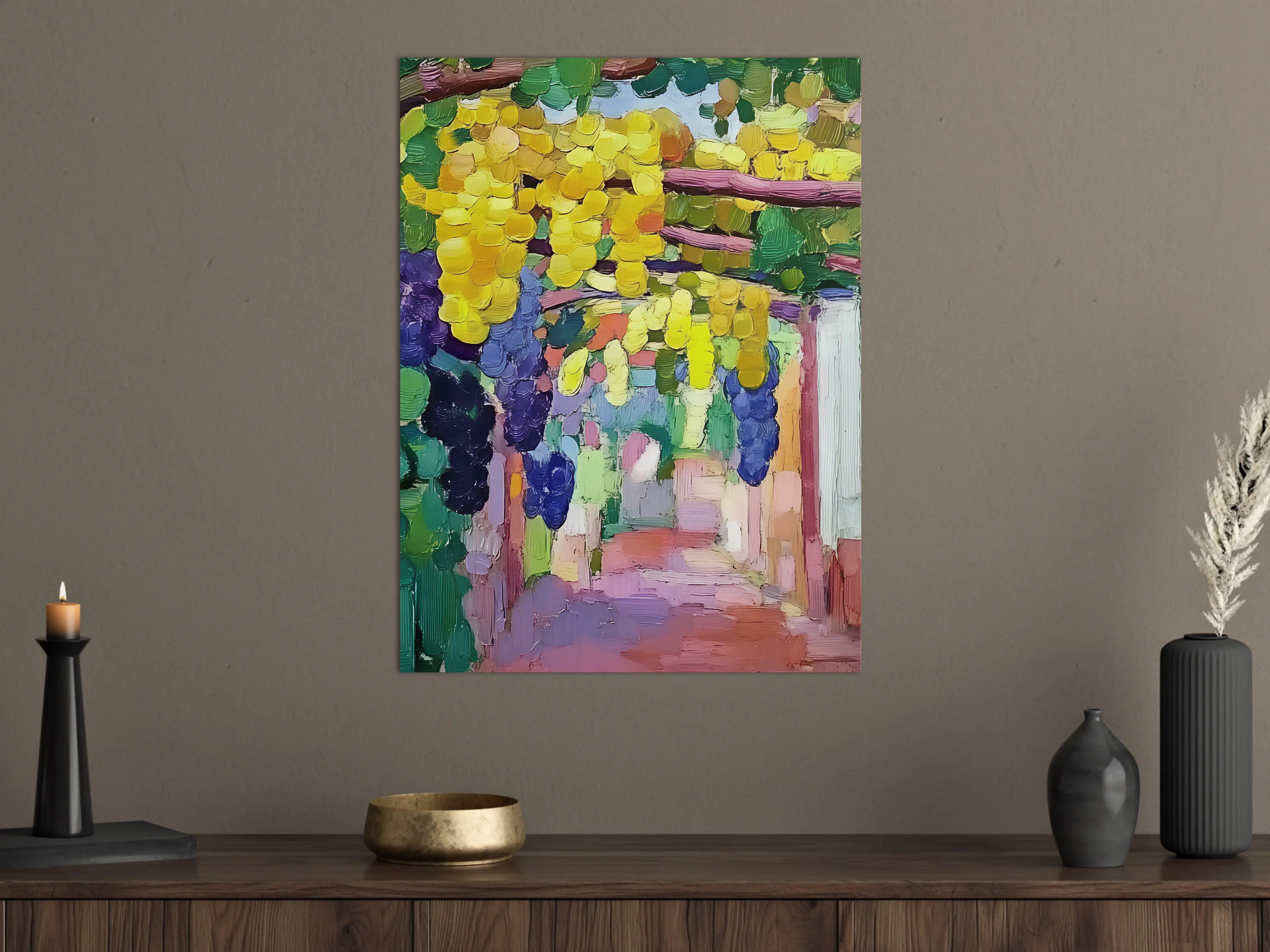 Große Wandbilder - Lebendige bunte Blumenstraße