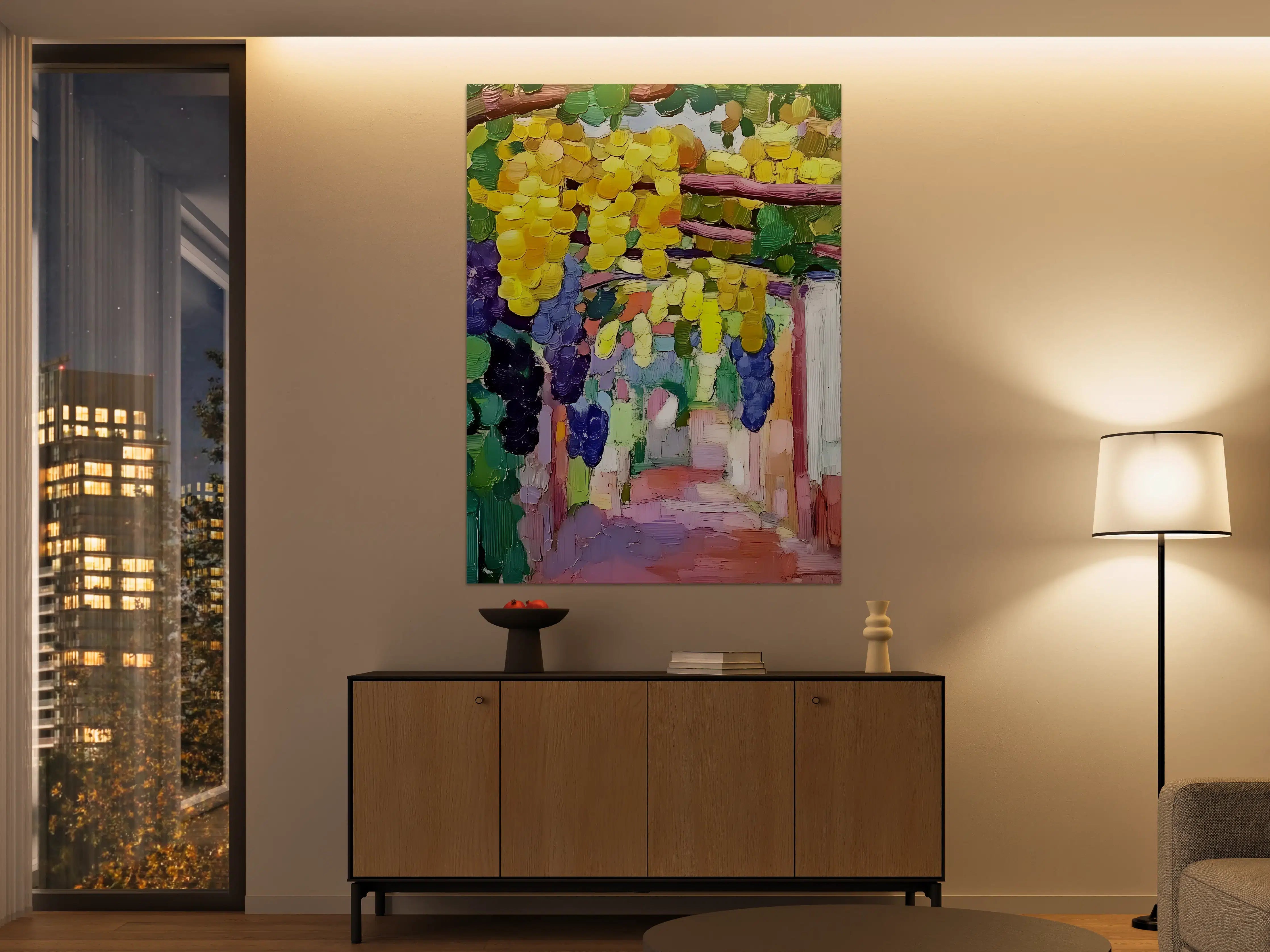 Große Wandbilder - Lebendige bunte Blumenstraße