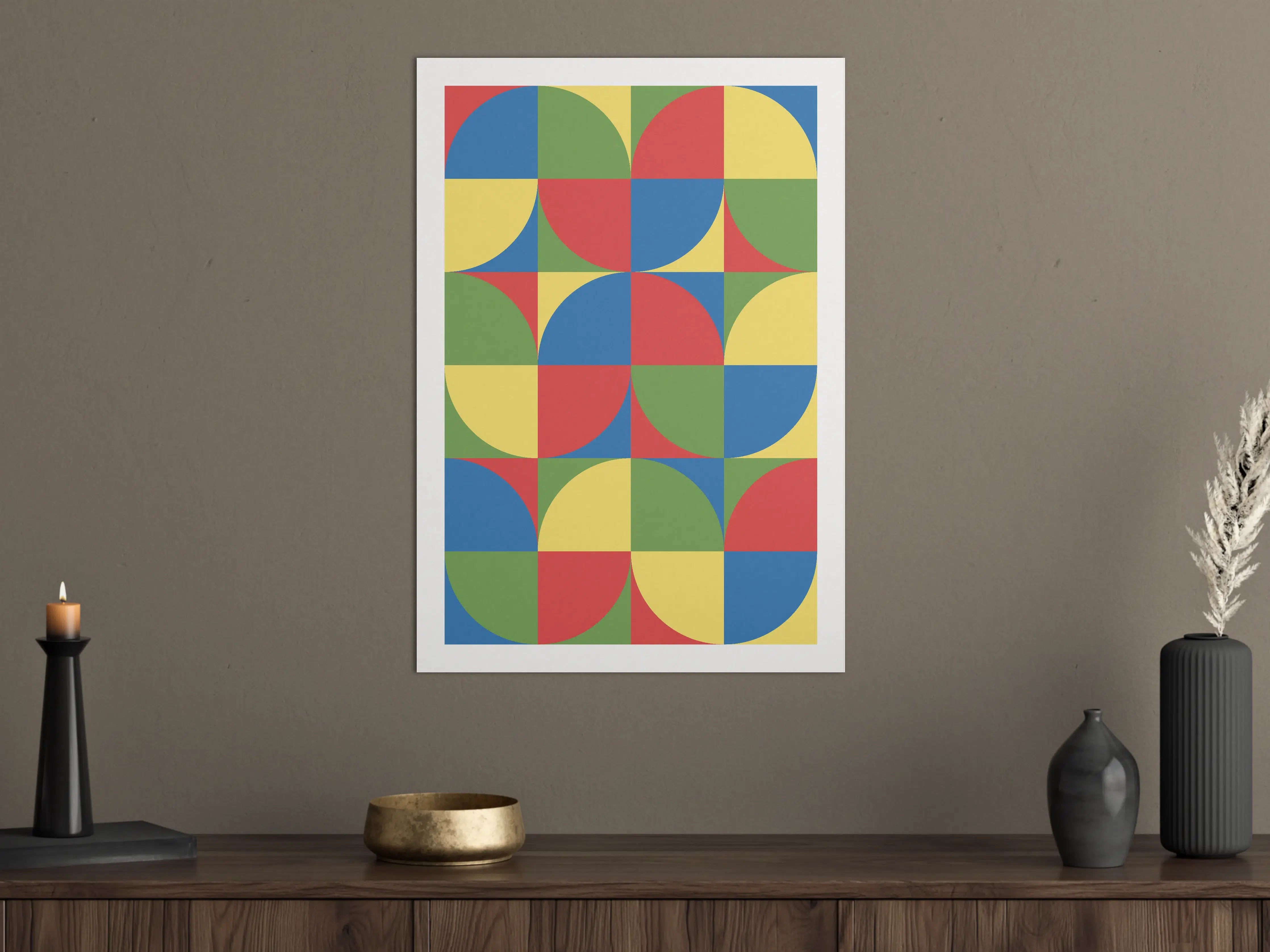 Große Wandbilder - Lebendige geometrische Musterwandgestaltung