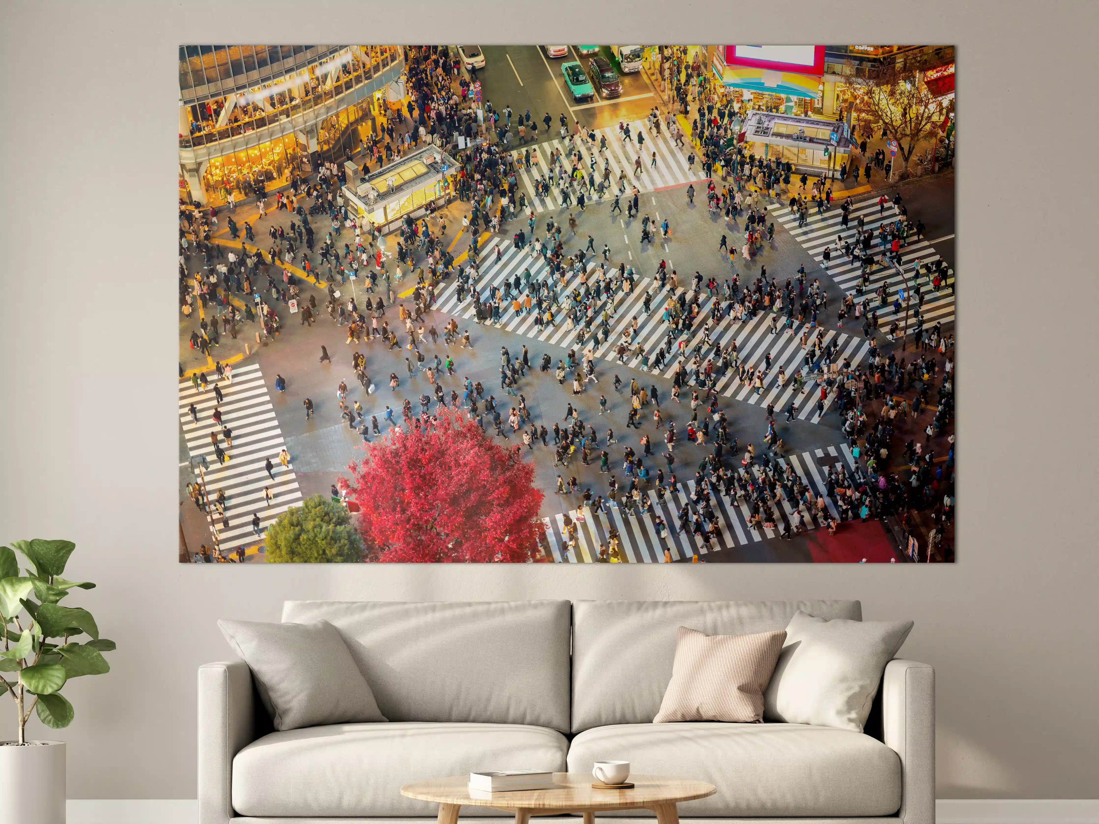 Große Wandbilder - Lebhafte Shibuya-Kreuzung von Oben